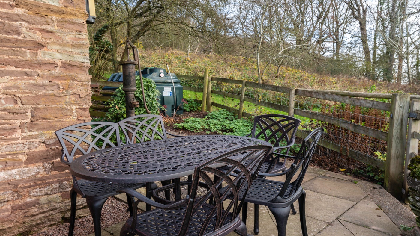 The outdoor seating area at Old Linceter, Herefordshire