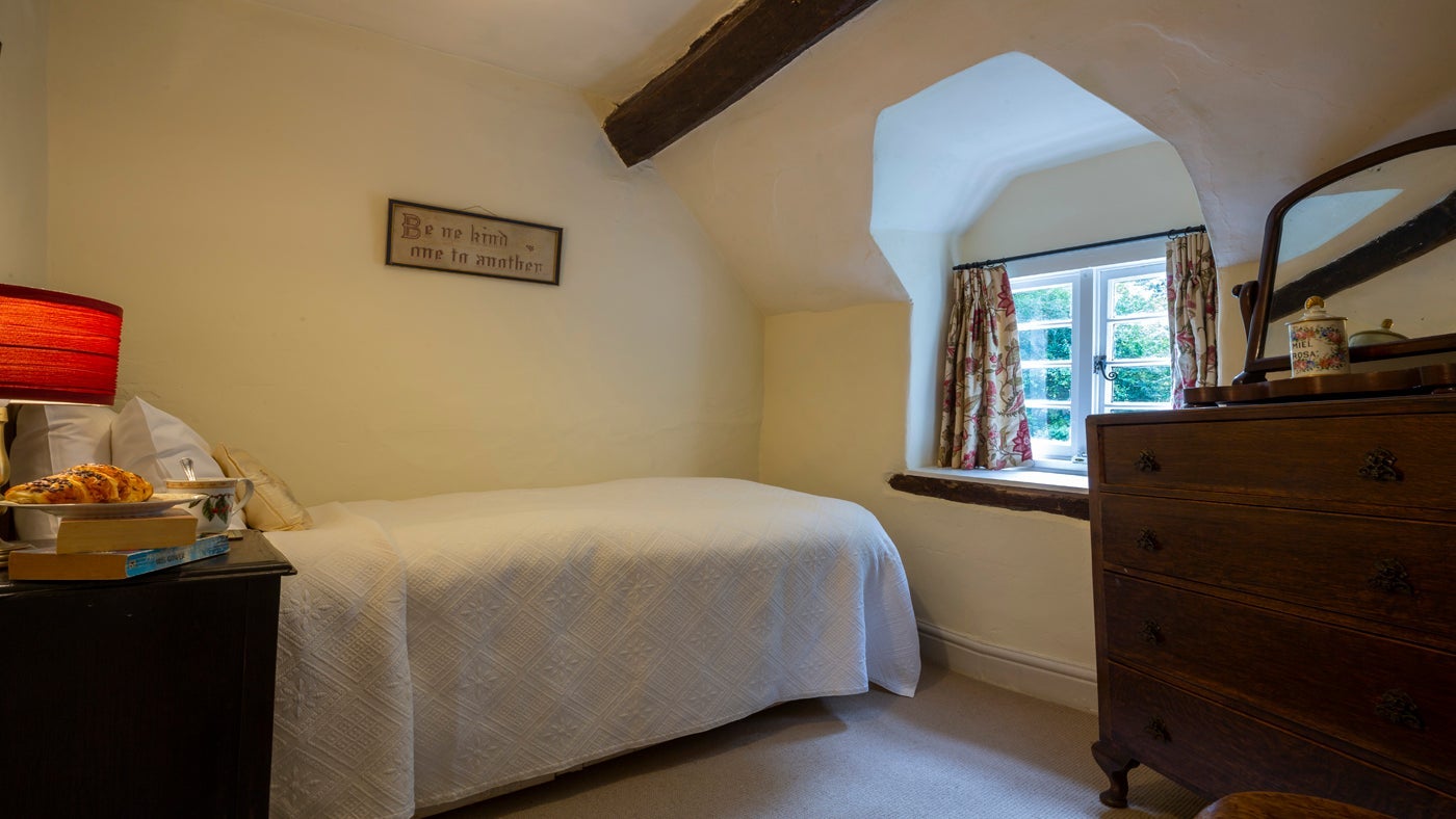 The single bedroom at Old Mill Cottage, Brockhampton, Herefordshire