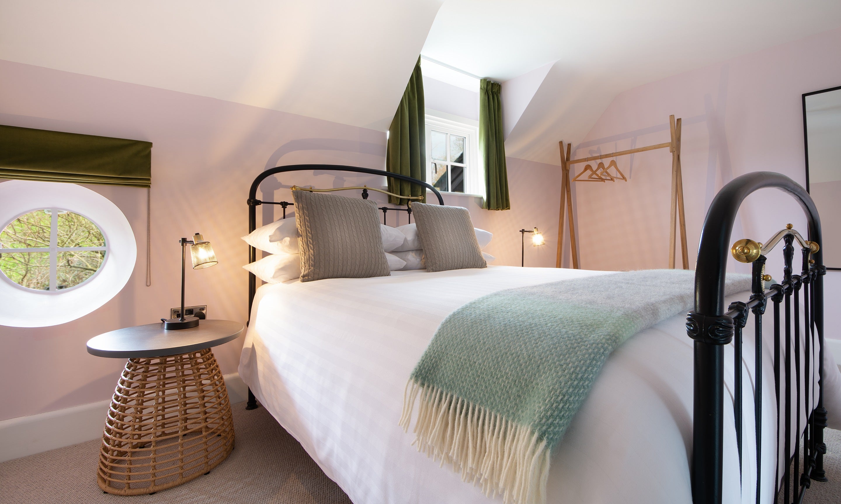 One of the double bedrooms on the first floor at The Weir Garden Cottage, Herefordshire