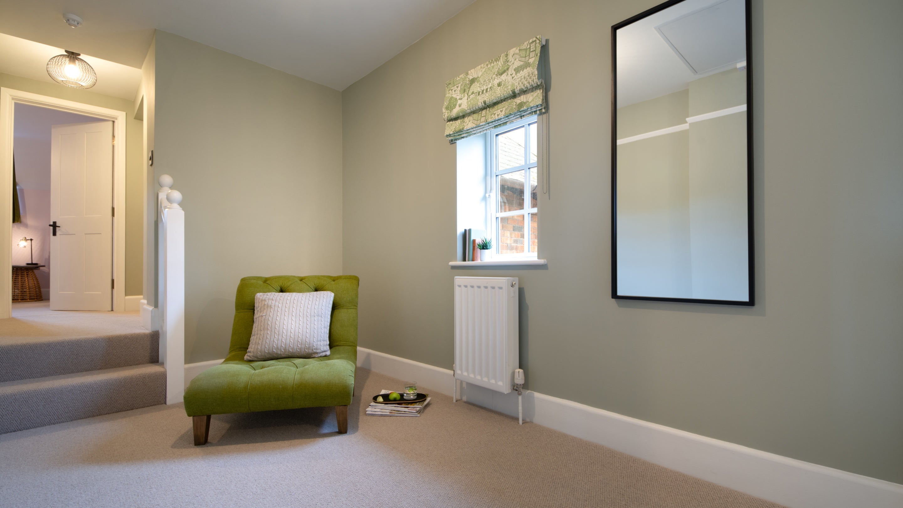 The hall on the first floor at The Weir Garden Cottage, Herefordshire