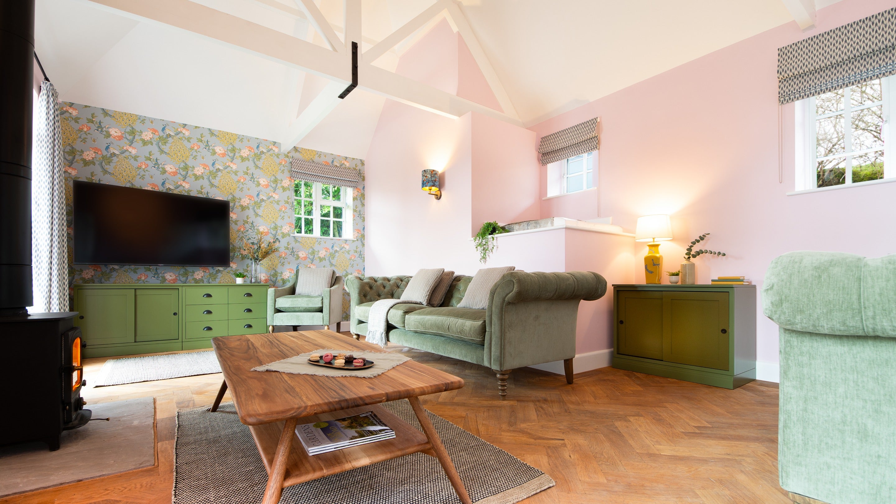 The sitting room at The Weir Garden Cottage, Herefordshire