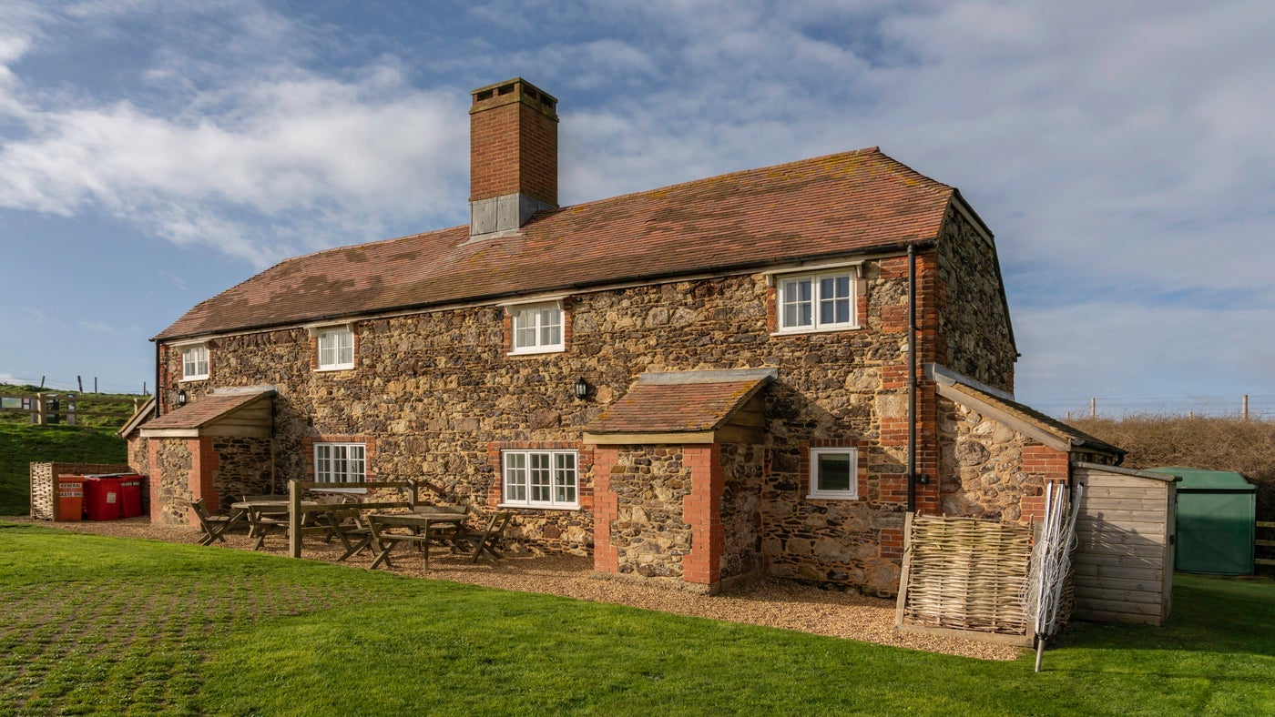 The exterior of 1 and 2 Compton Farm Cottages, Newport, Isle of Wight 