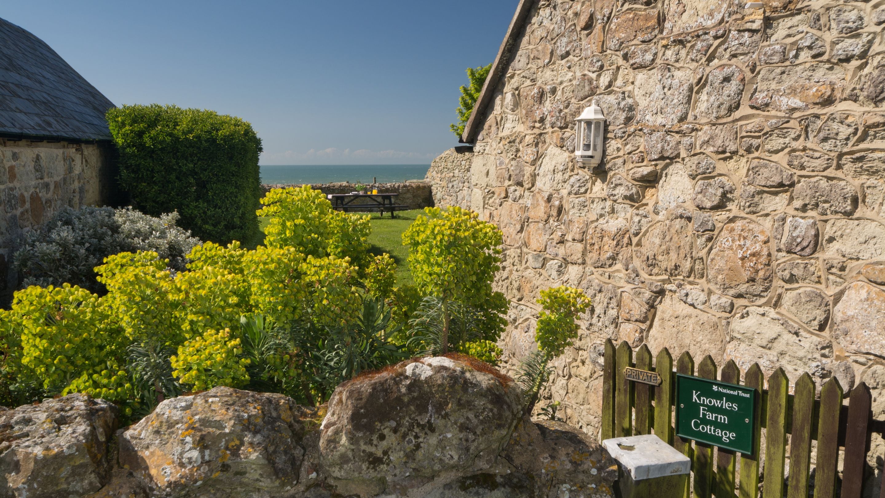 The sea view from the garden at Knowles Farm Cottage, Isle of Wight