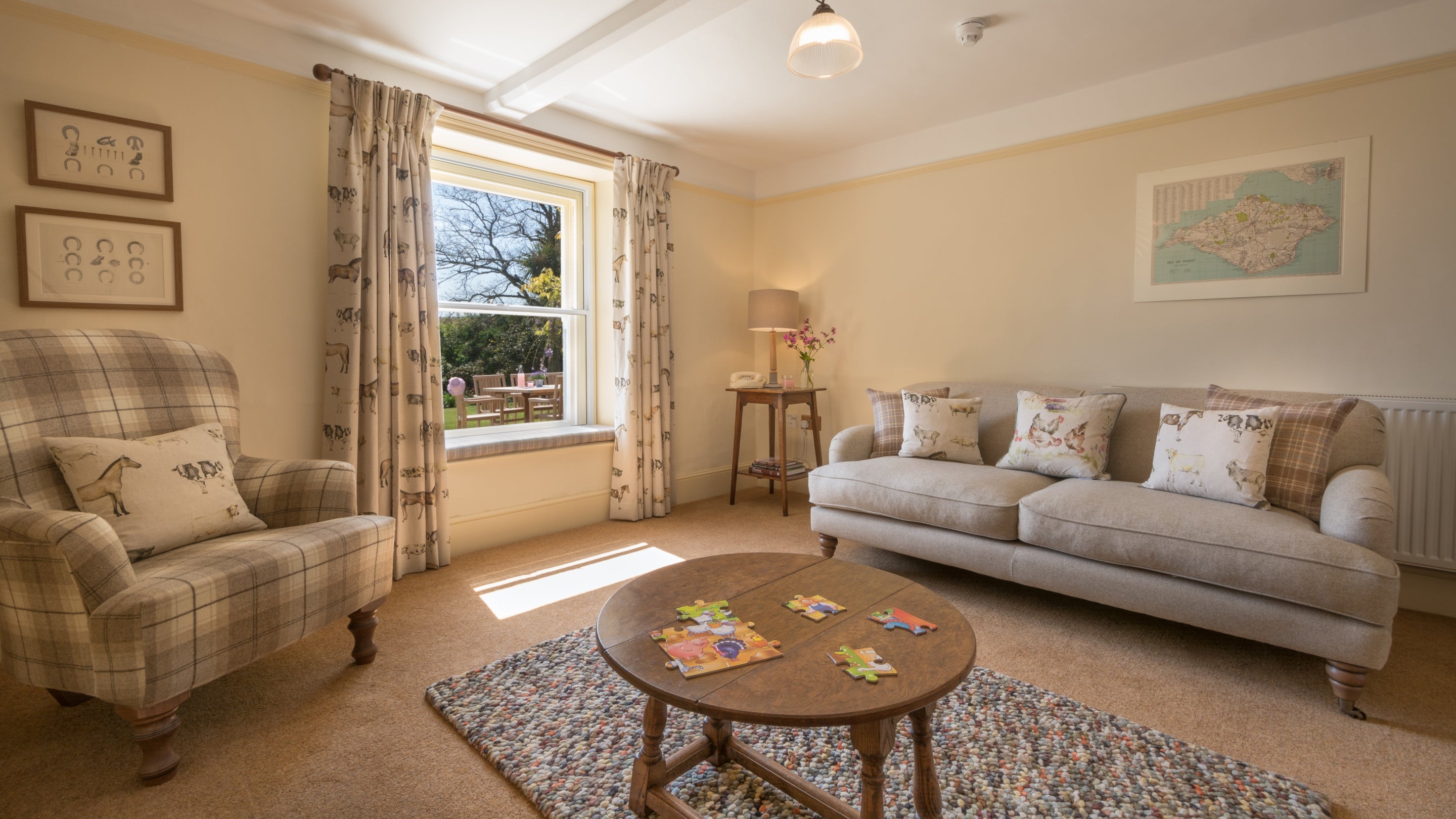 The small sitting room at Mottistone Manor Farmhouse, Isle of Wight