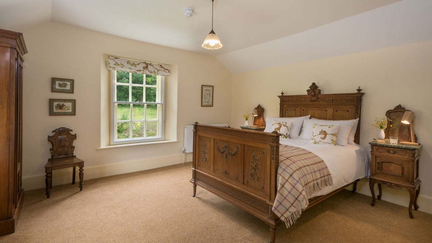 A double bedroom at Mottistone Manor Farmhouse, Mottistone, Isle of Wight