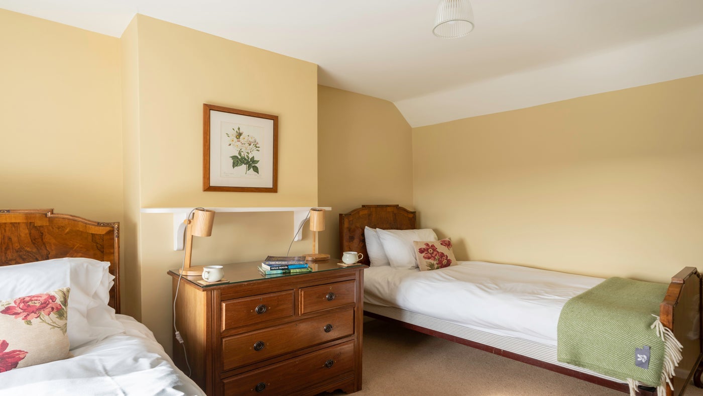 The twin bedroom at Rose Cottage, Mottistone, Isle of Wight