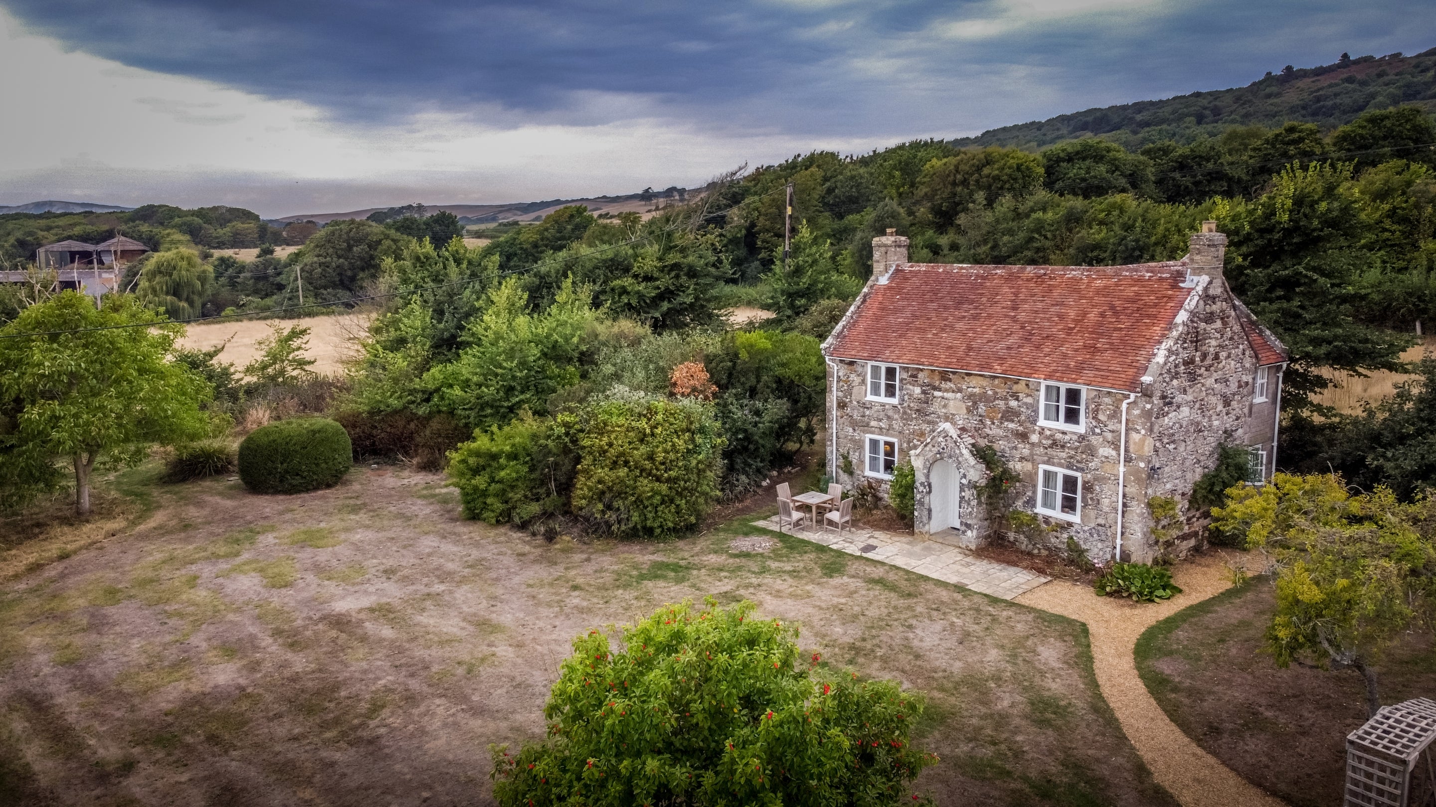 The landscape surrounding Mottistone Rose Cottage, Isle of Wight