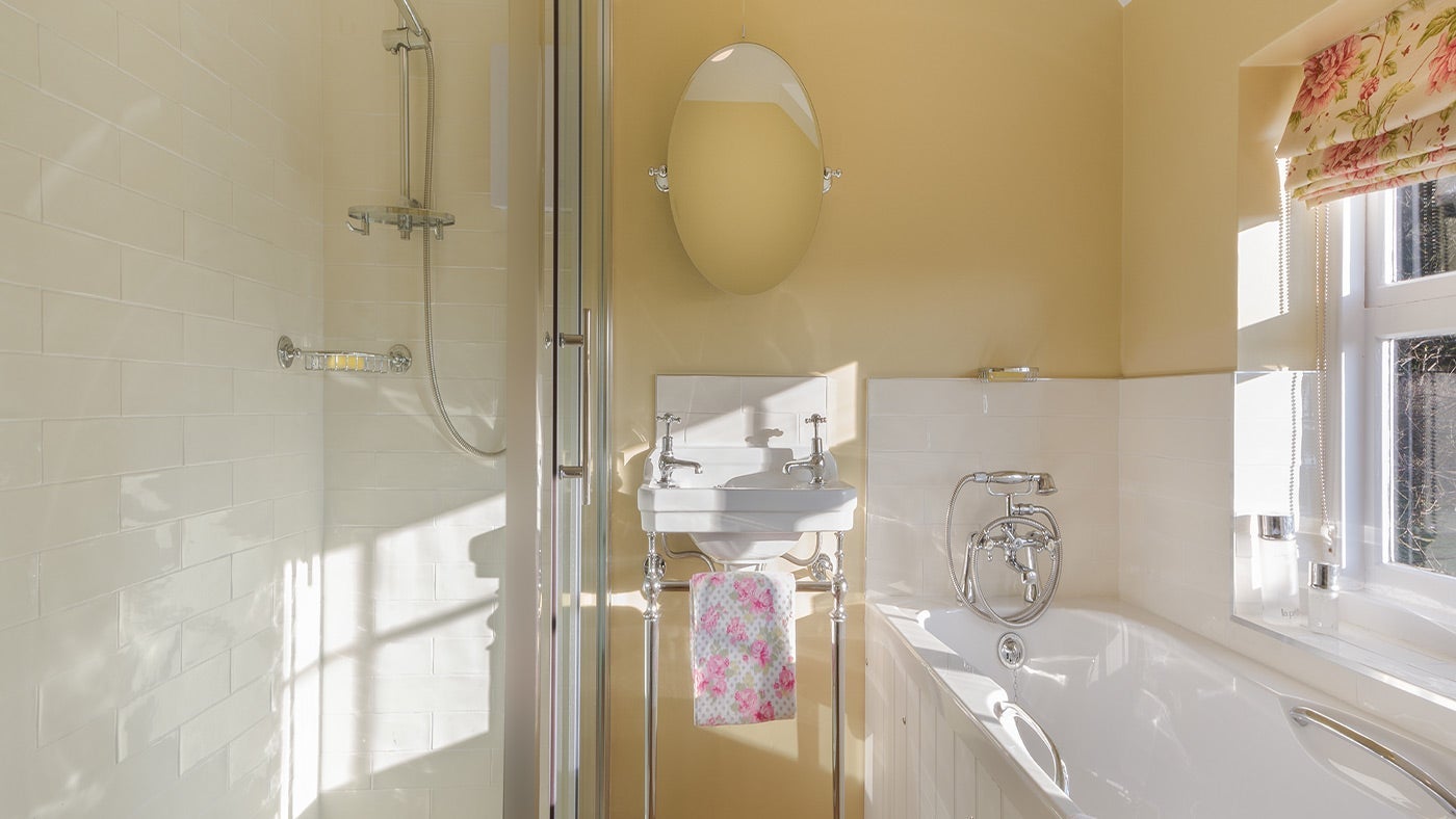 The bathroom at Rose Cottage, Mottistone, Isle of Wight