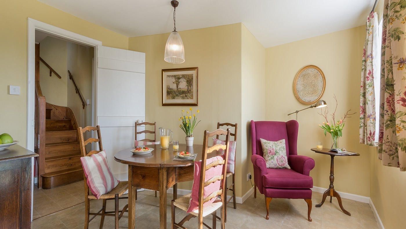 The dining room at Rose Cottage, Mottistone, Isle of Wight