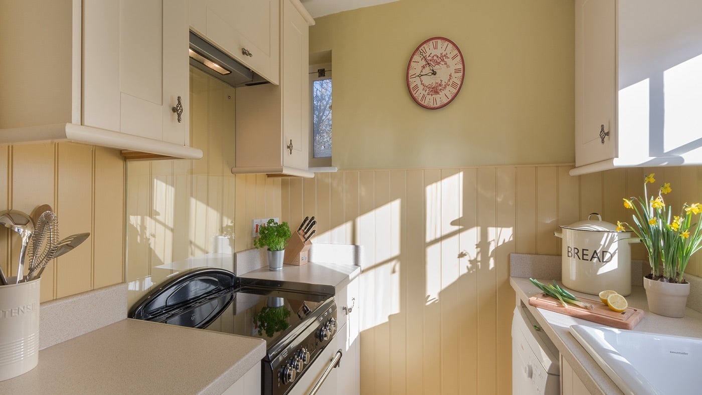 The kitchen at Rose Cottage, Mottistone, Isle of Wight
