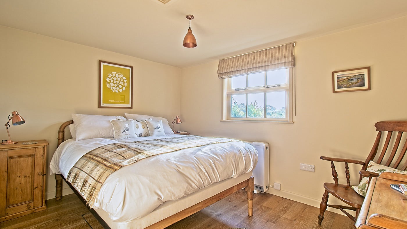 The double bedroom at Newtown Cabin, Isle of Wight