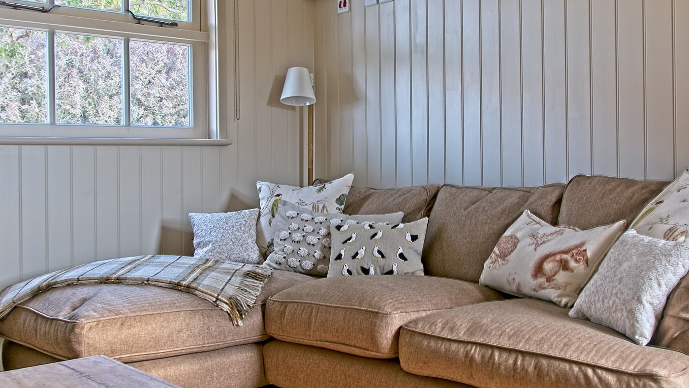 The sitting room at Newtown Cabin, Isle of Wight