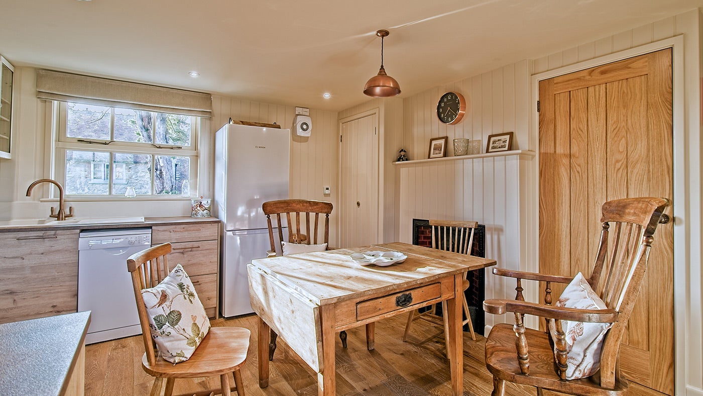 The kitchen at Newtown Cabin, Isle of Wight