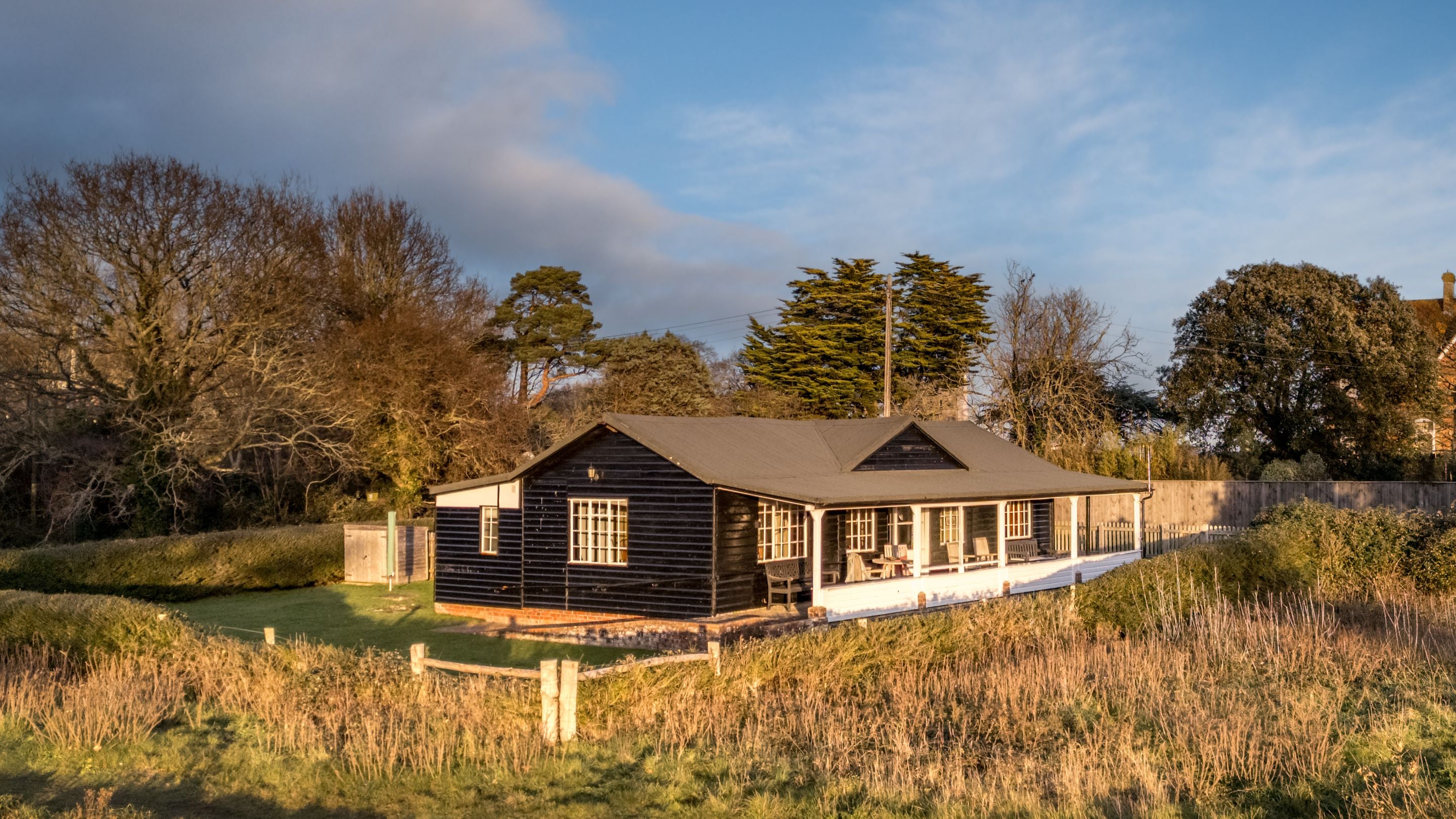 The Old Clubhouse, showing one of the ramps to the cottage, Isle Of Wight