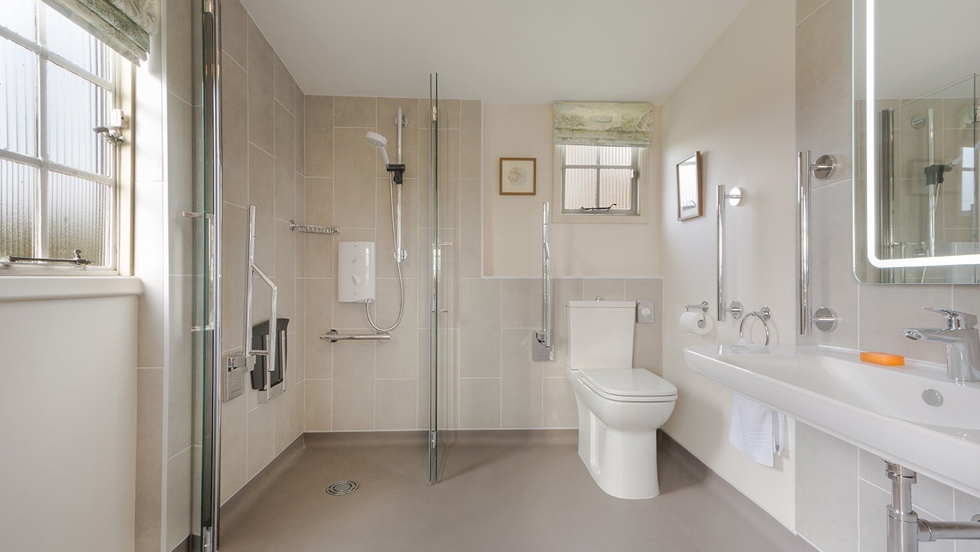 The shower room at The Old Club House, St Helens, Isle of Wight