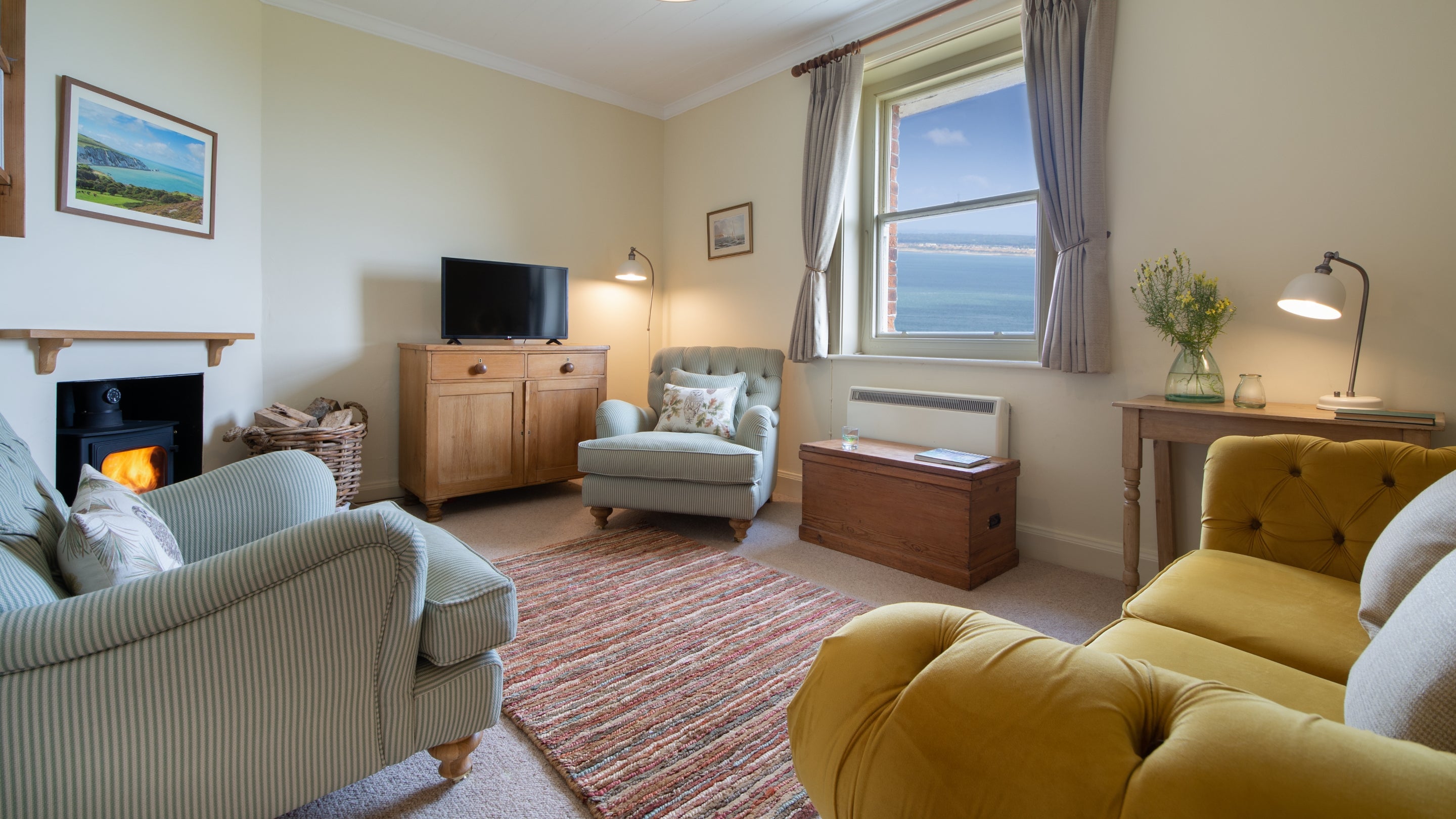 The sitting room at Pomone, Isle of Wight