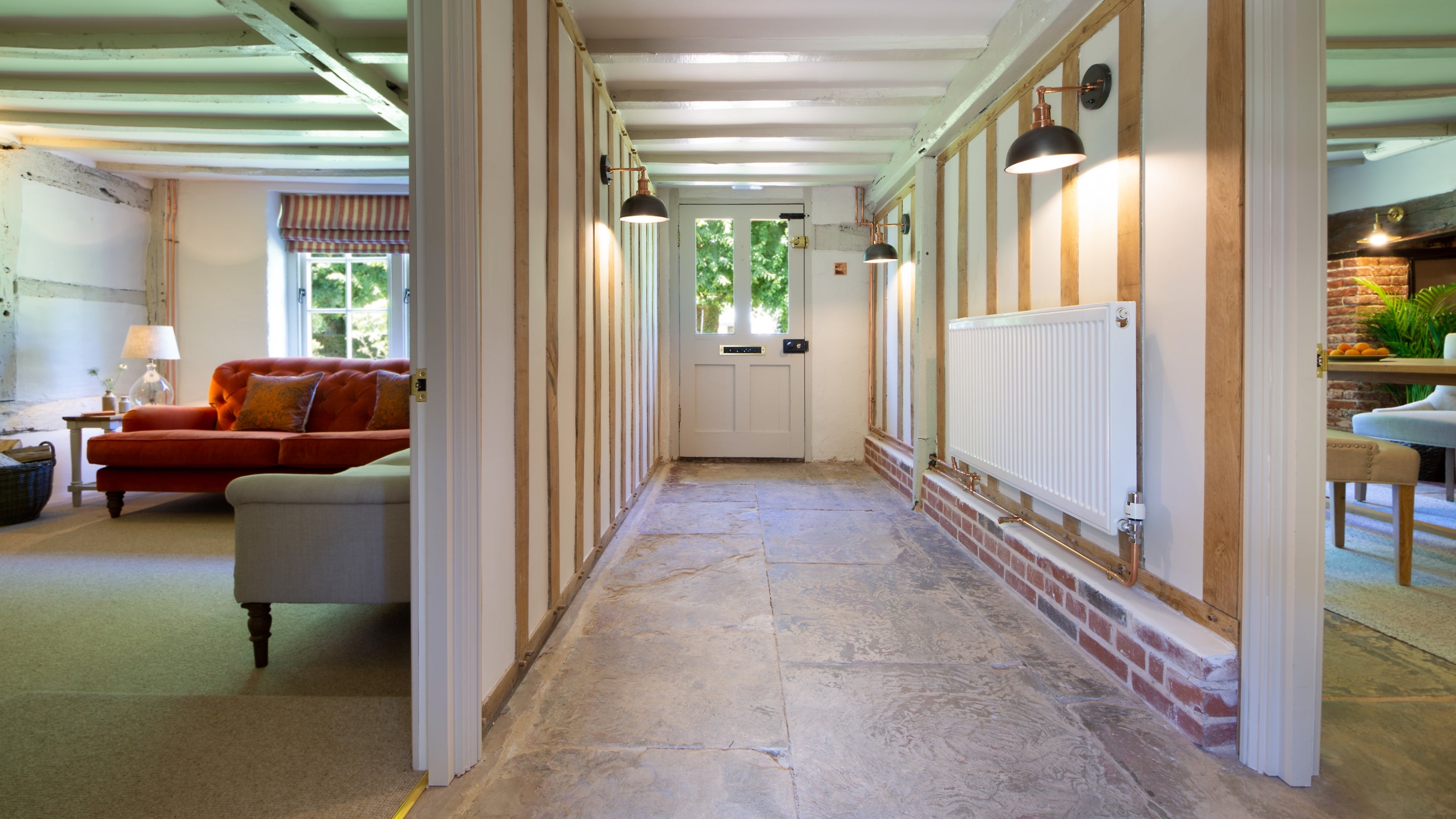 The hallway at Chodds Farmhouse, West Sussex