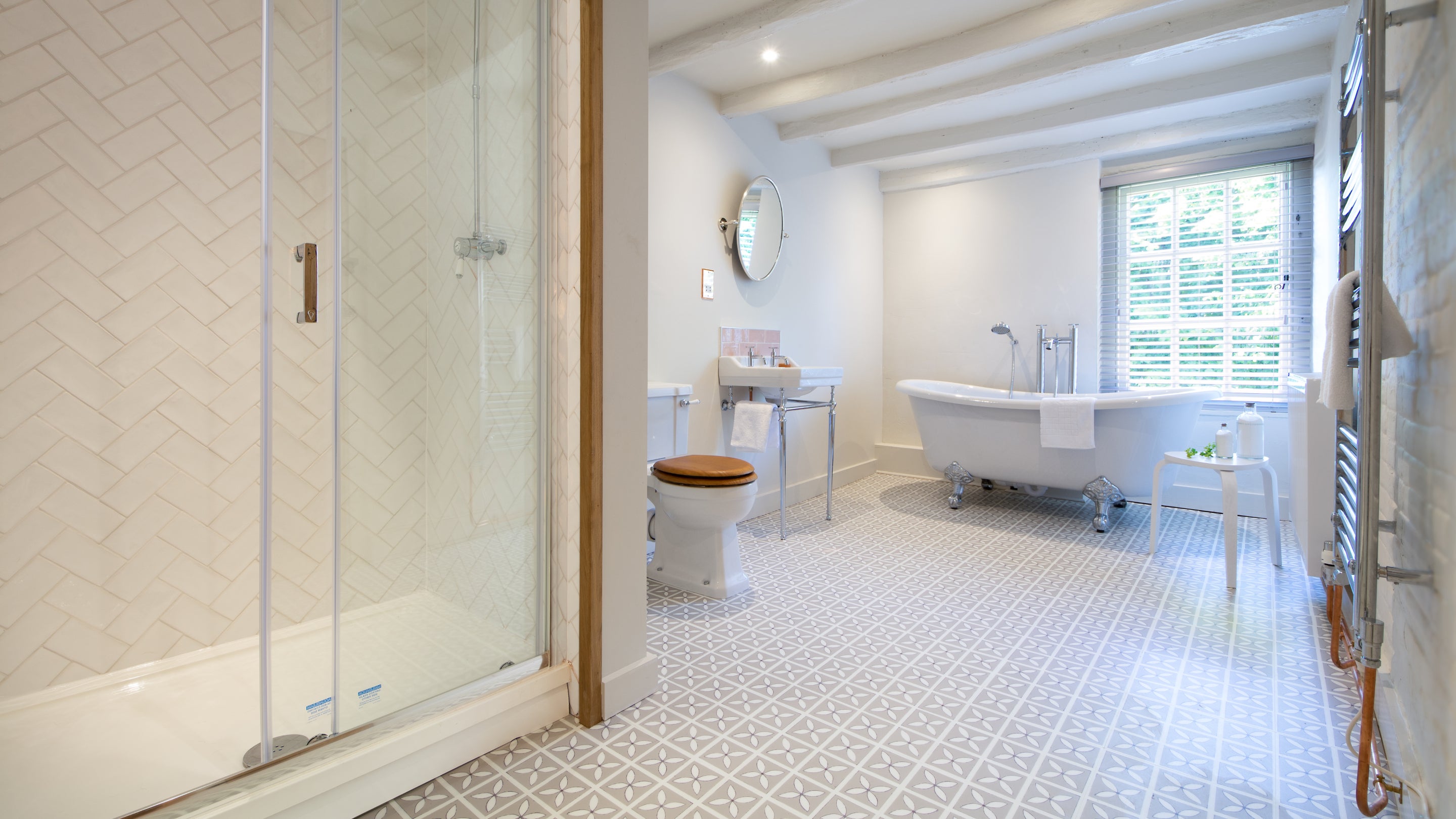 The bathroom at Chodds Farmhouse, West Sussex