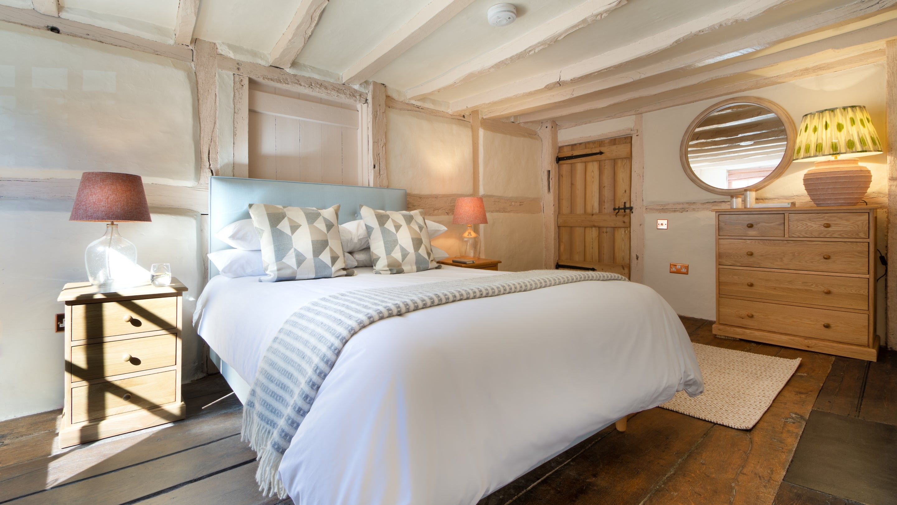 The double bedroom at Chodds Farmhouse, West Sussex