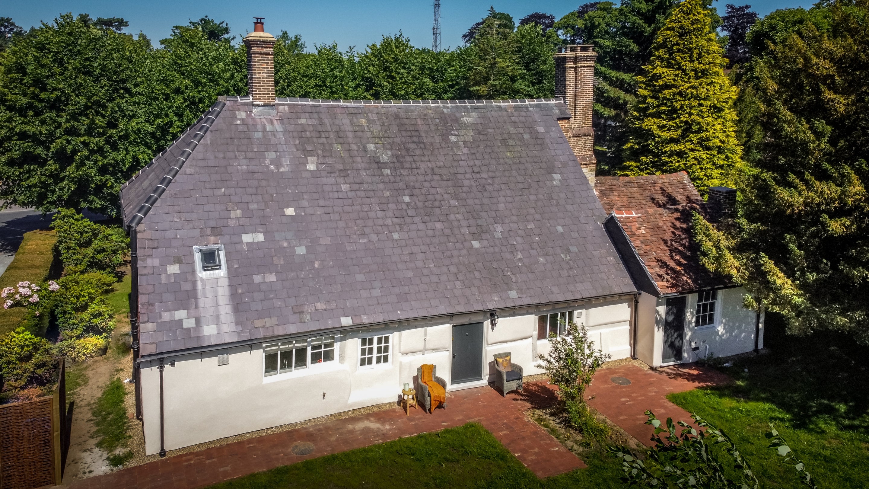 The rear exterior of Chodds Farmhouse, West Sussex