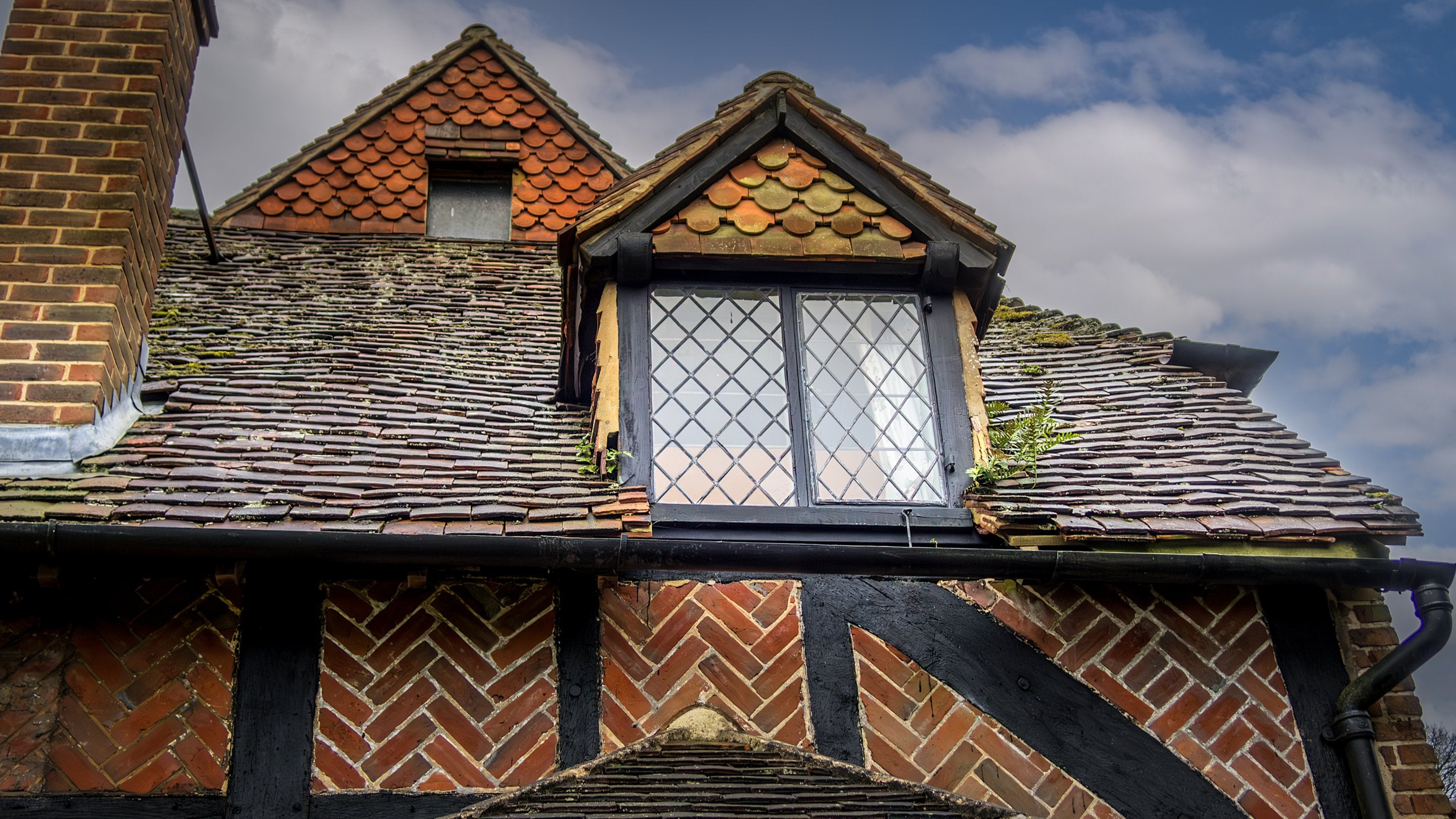 Details of a gable window at Emley Farmhouse, Surrey