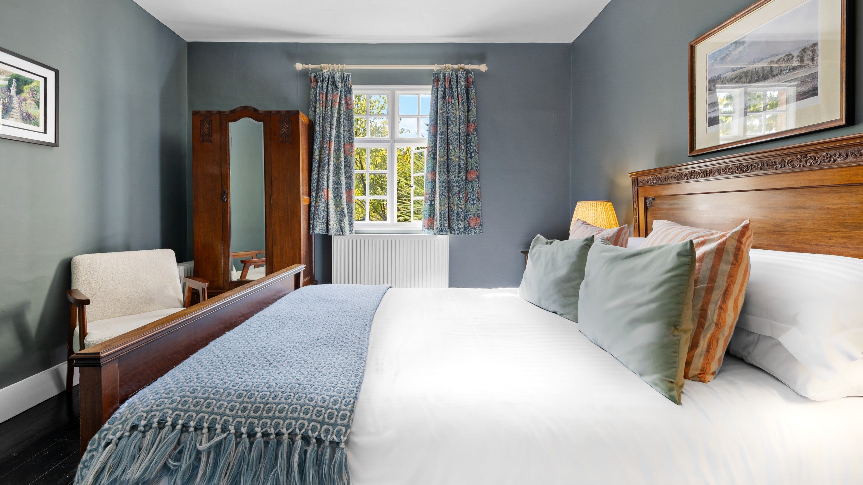 The double bedroom on the ground floor of Polesden Garden Cottage, Surrey