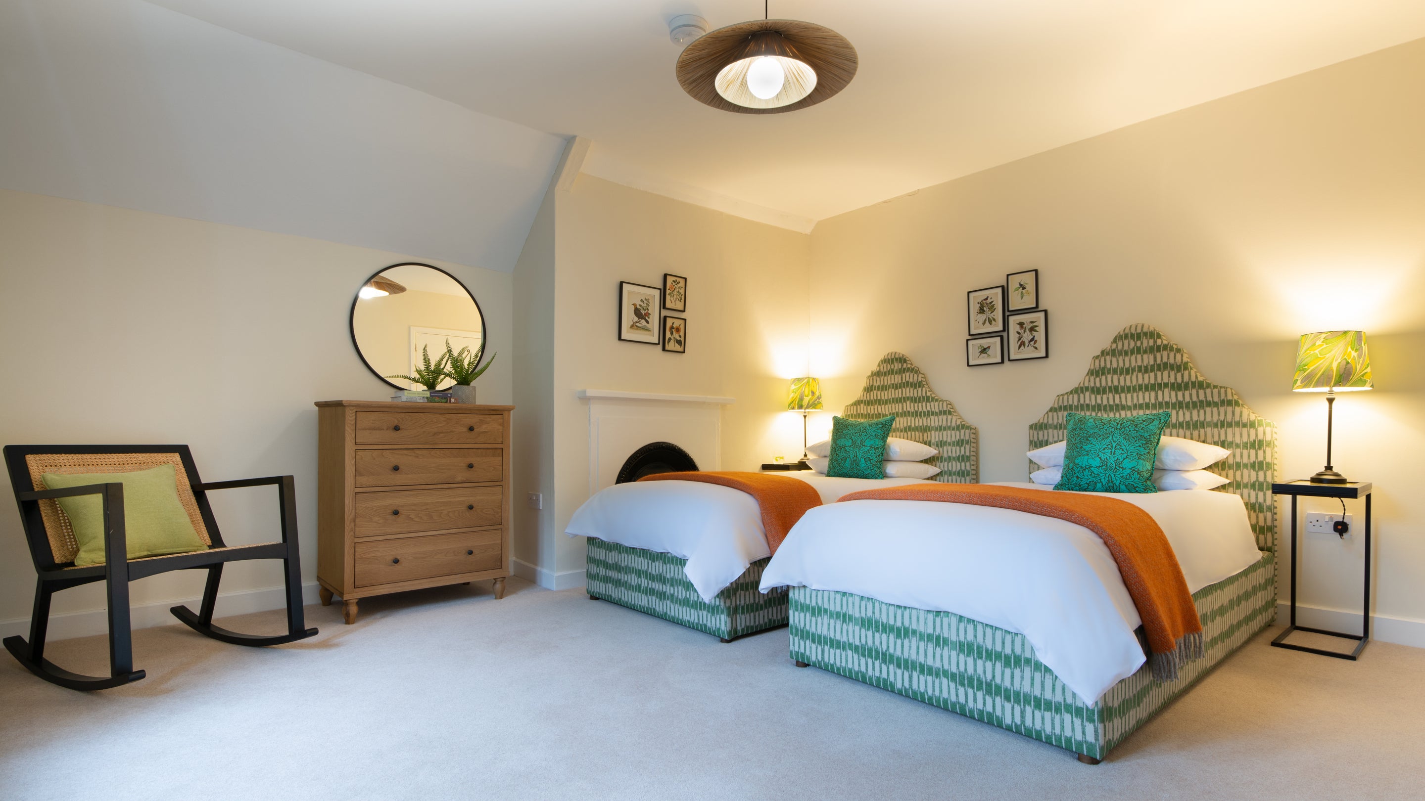 The twin bedroom at Scotney West Lodge, Kent