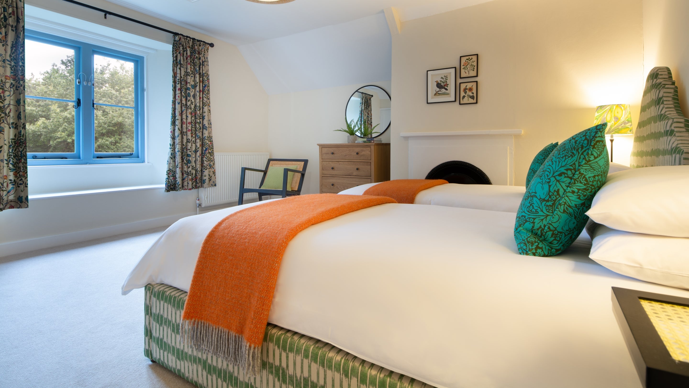 The twin bedroom at Scotney West Lodge, Kent