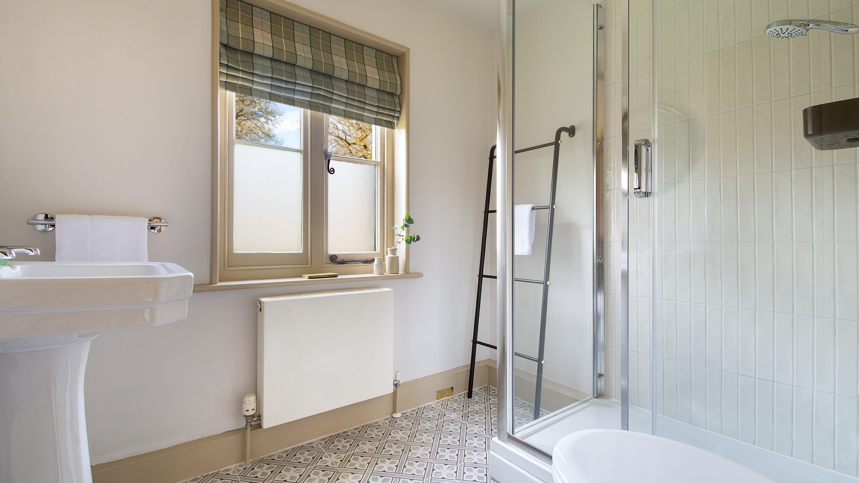 The shower room at Woodlands Cottage, Sussex