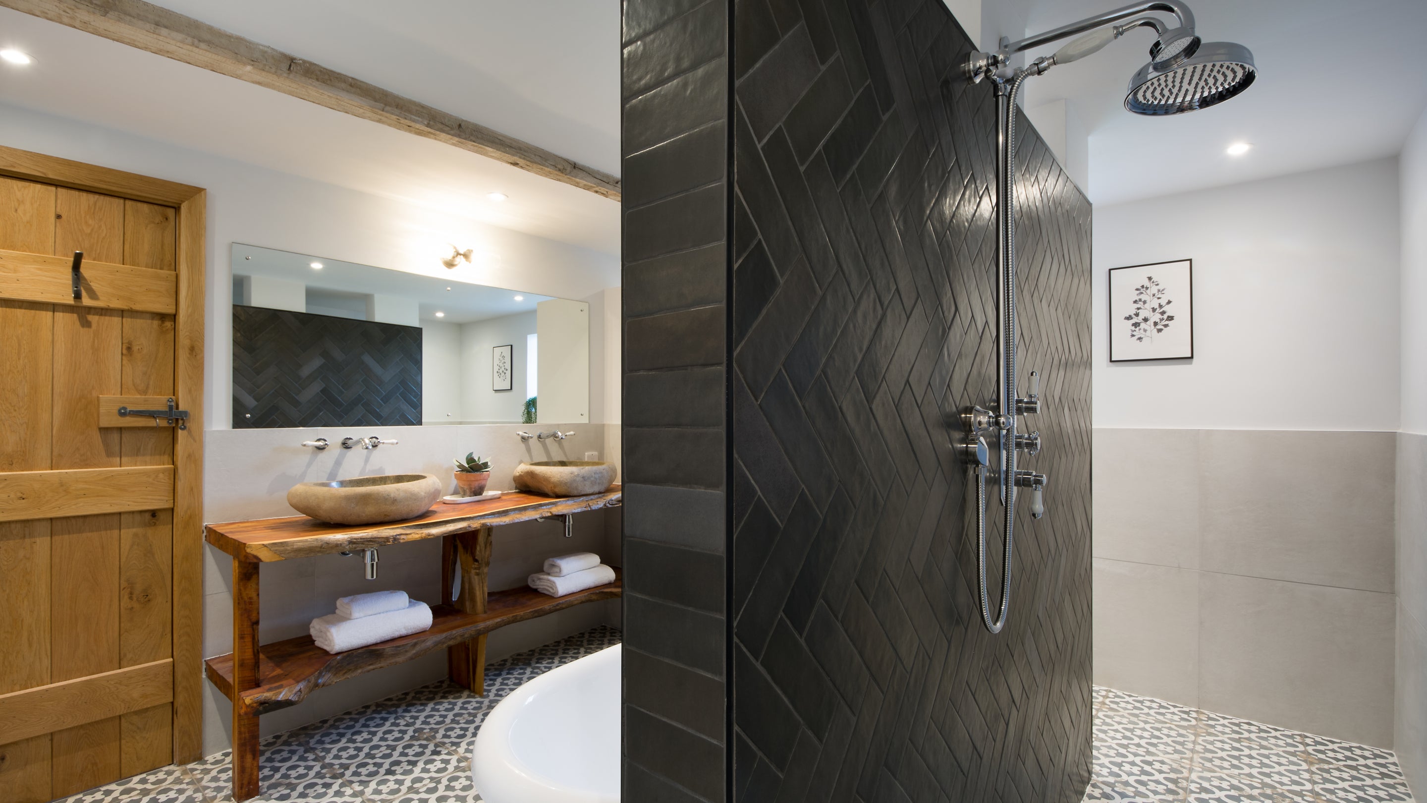 The bathroom at Yew Tree Barn, Surrey