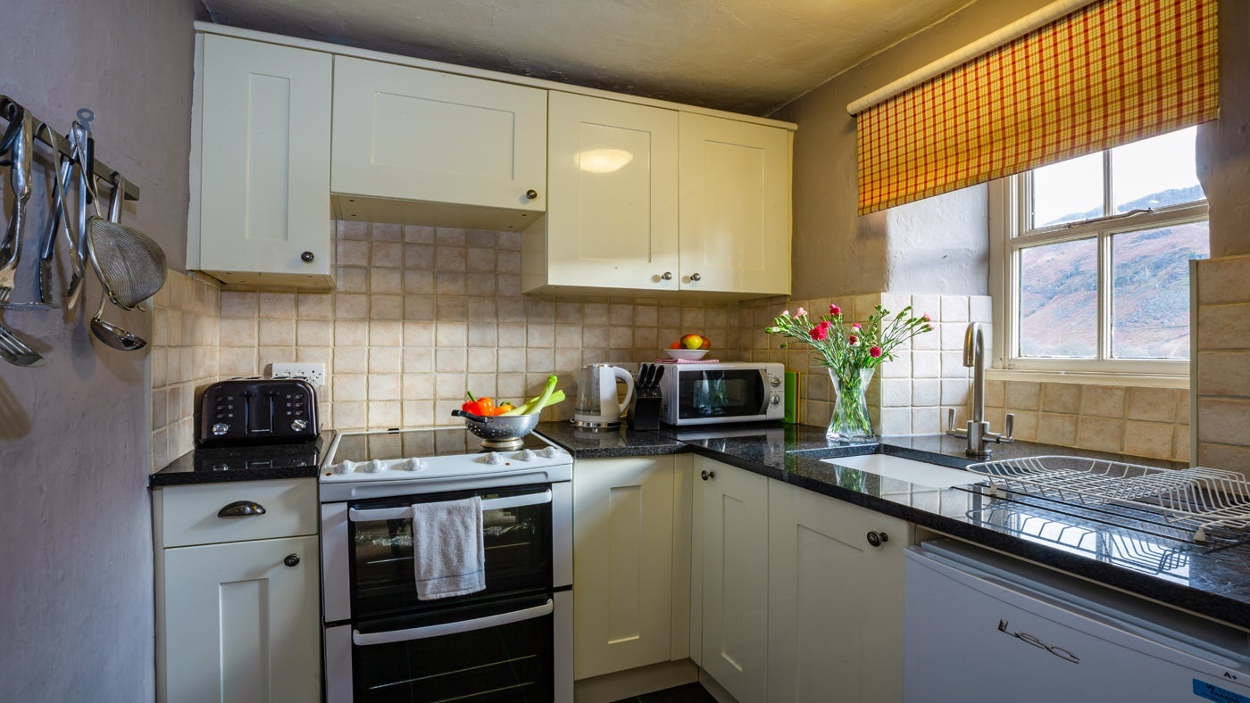The kitchen at Bird How, nr Gosforth, Eskdale, Lake District, Cumbria