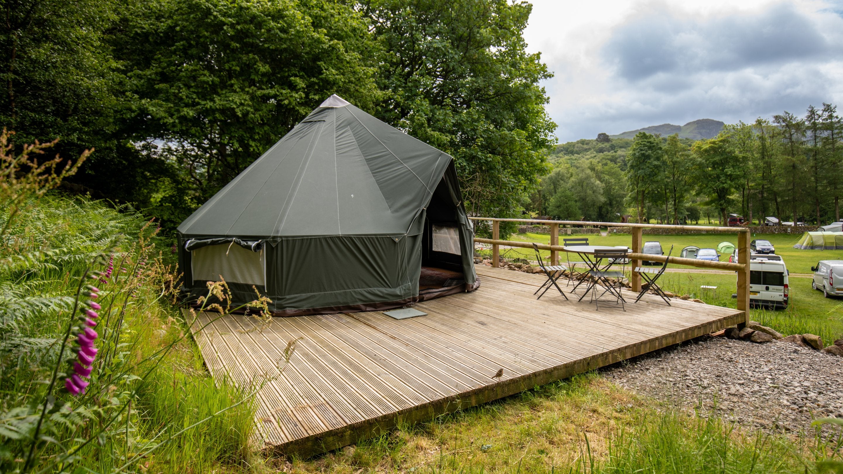 The bell tent at Eskdale Campsite, Cumbria