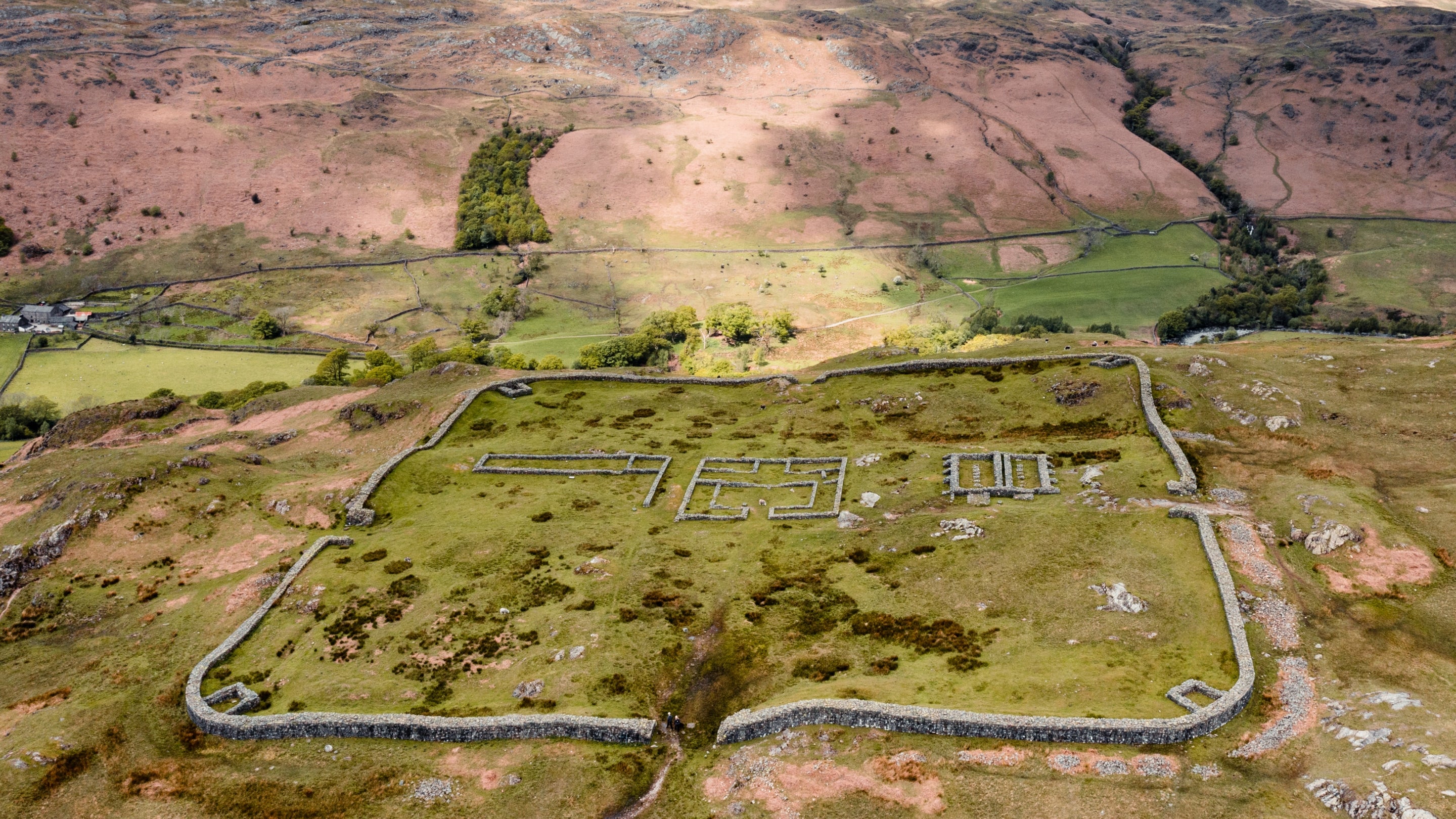 Hardknott Roman Fort near Eskdale Campsite, Lake District