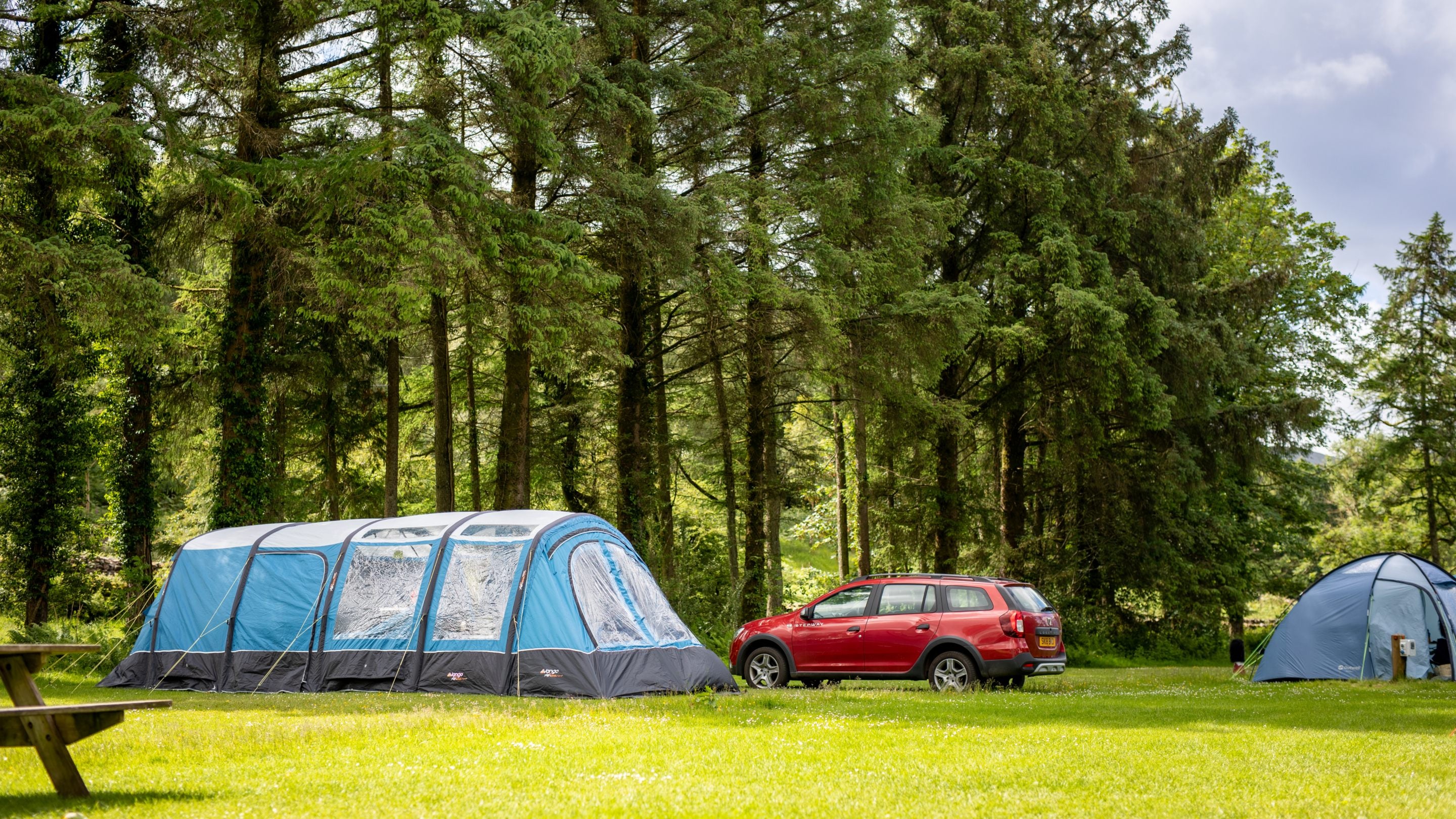 A large tent pitch at Eskdale Campsite, Cumbria