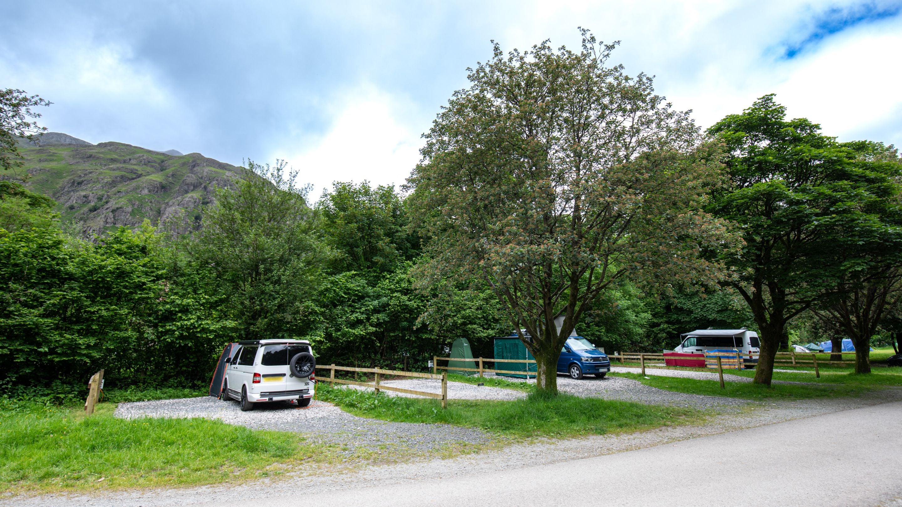 Campervan pitches at Great Langdale Campsite, Cumbria