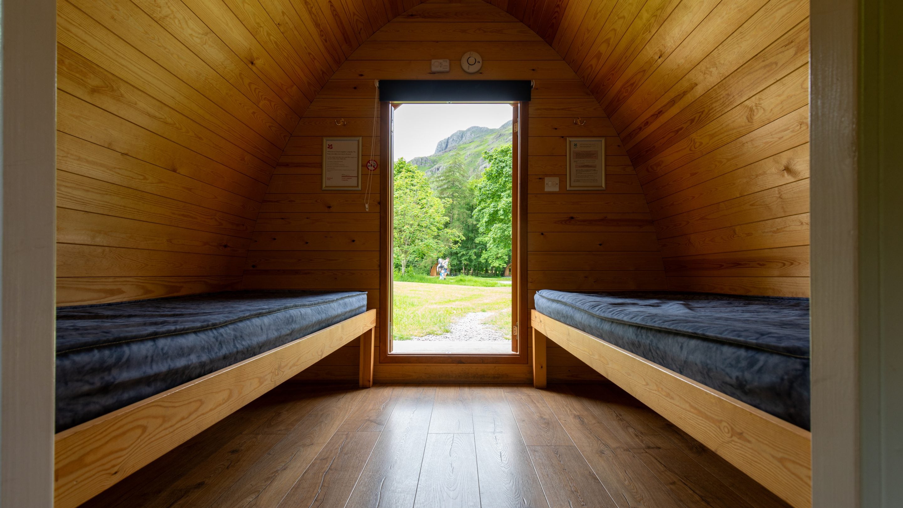 The interior of a Plus Pod at Great Langdale Campsite, Cumbria