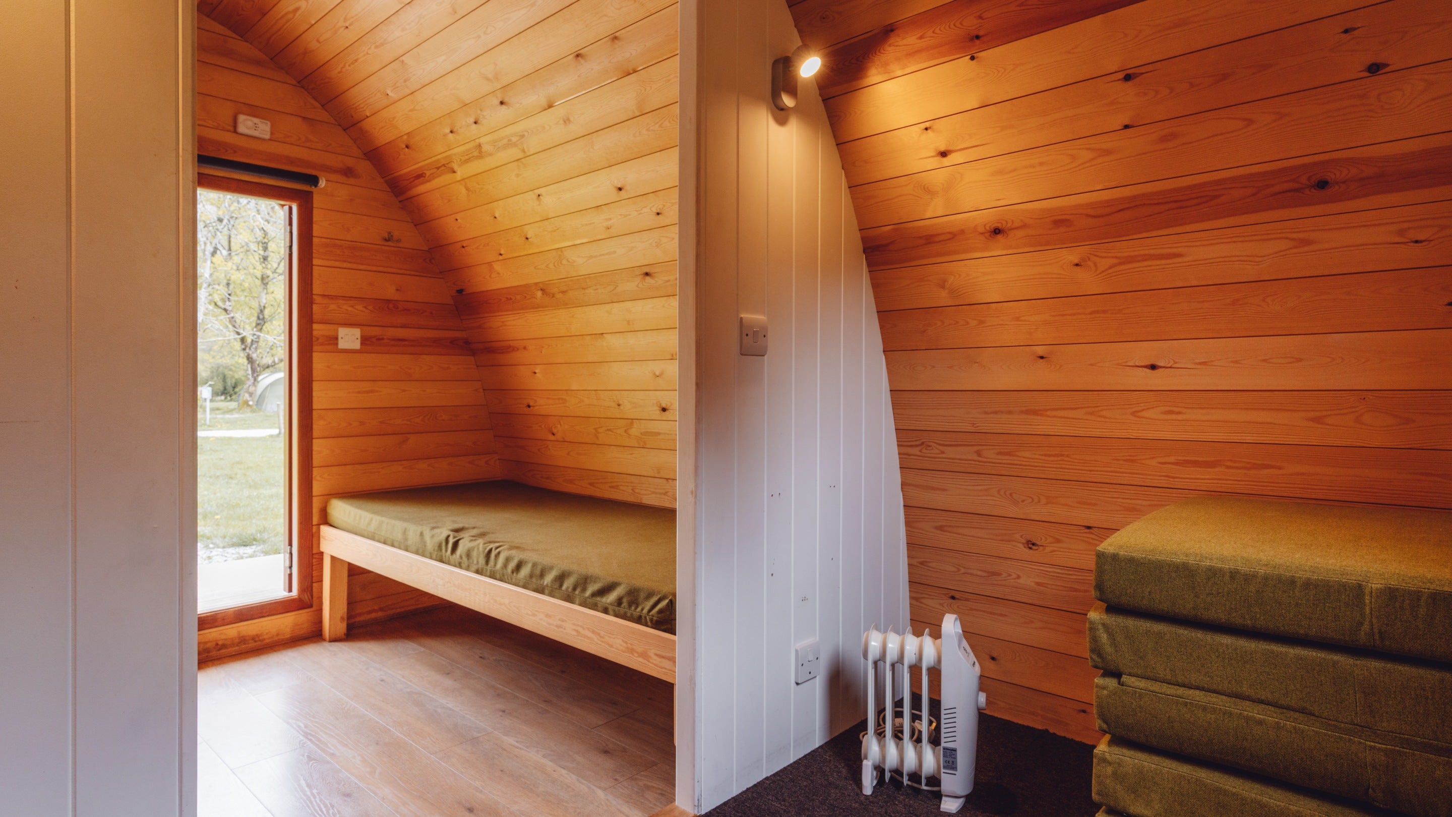 The interior of a Plus Pod at Great Langdale Campsite, Cumbria