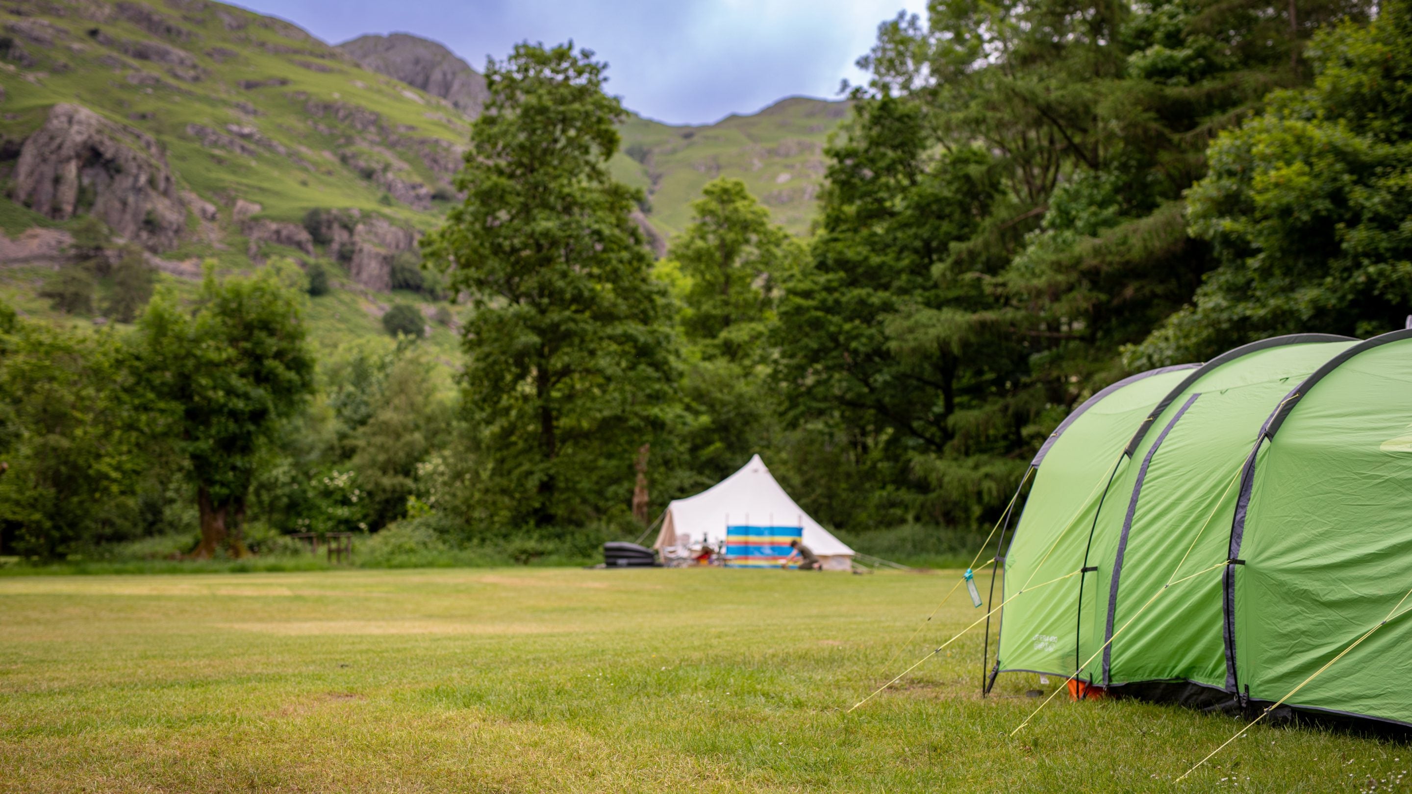 Tent pitches at Great Langdale Campsite, Cumbria