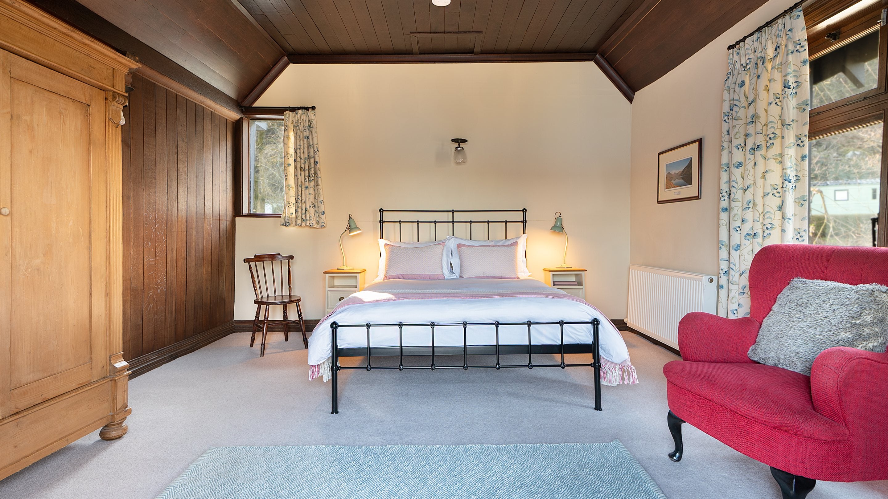 The double bedroom at High Strawberry Gardens, Cumbria