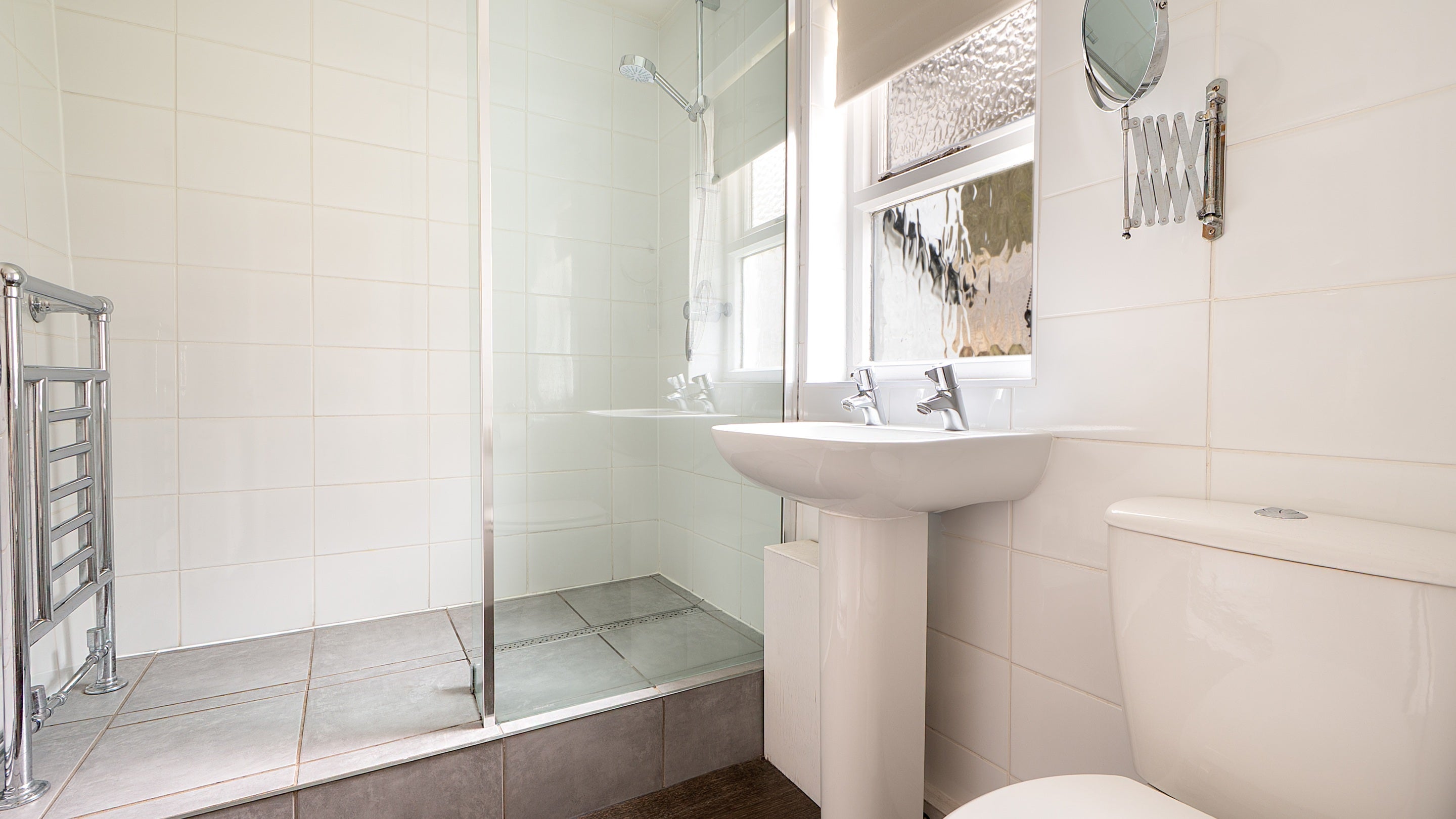 The shower room on the ground floor of High Strawberry Gardens, Cumbria