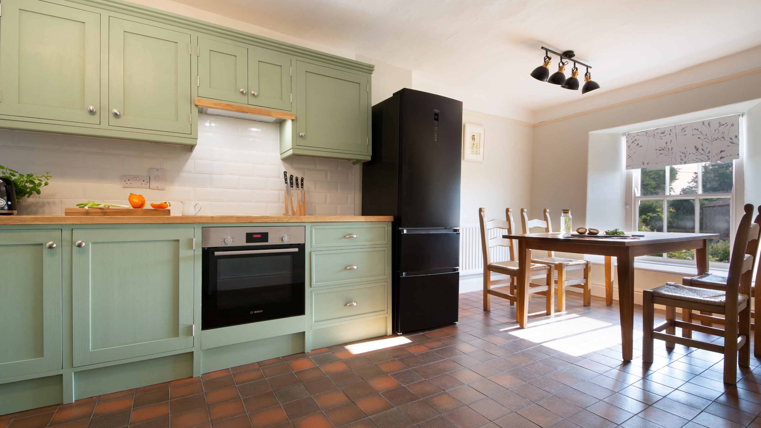 The kitchen and dining room at Holeslack Cottage, Cumbria