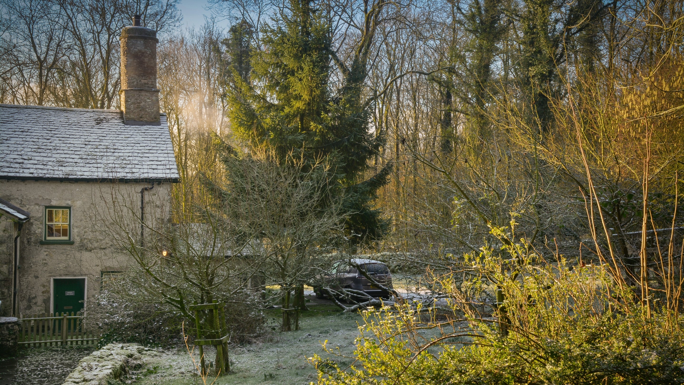 The exterior of Holeslack Farmhouse, Cumbria
