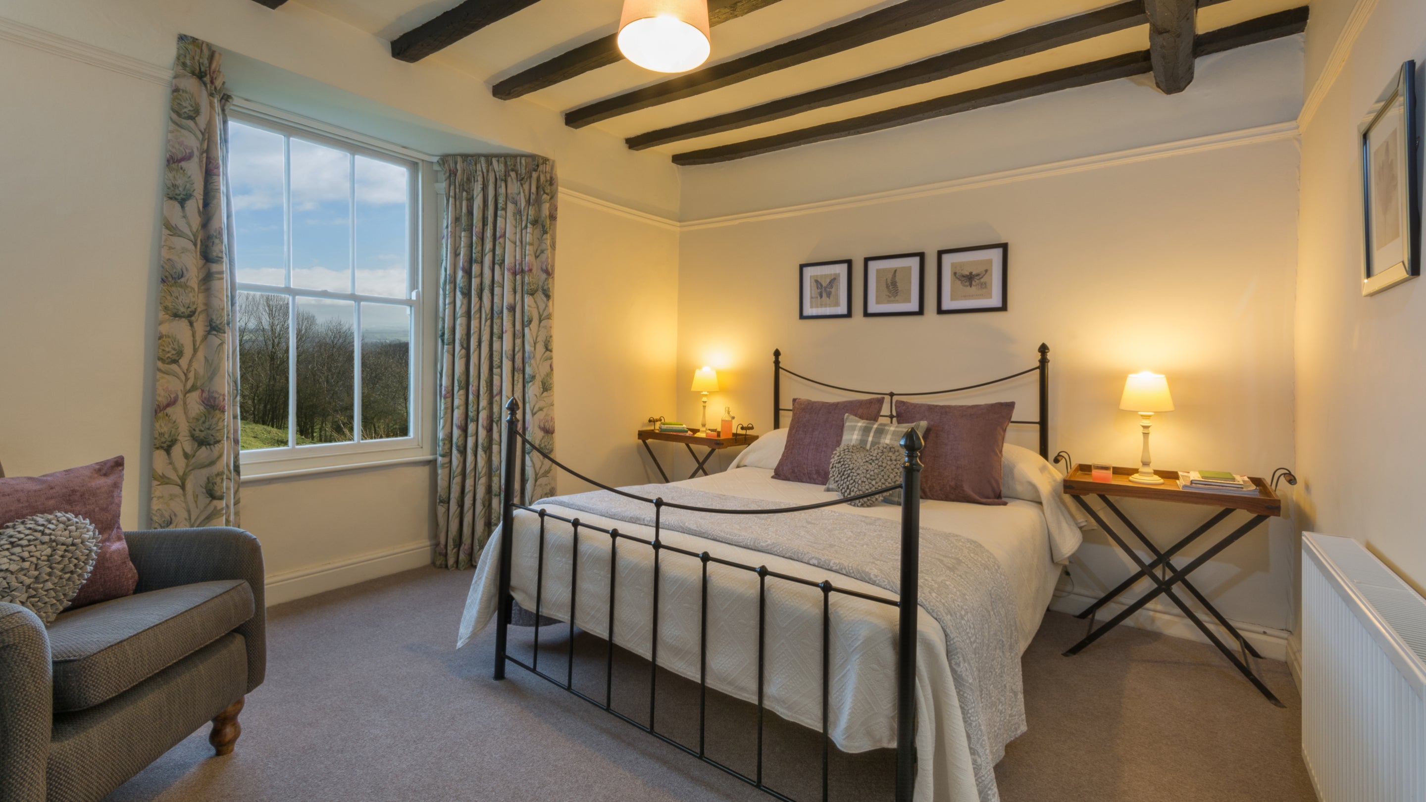 One of the double bedrooms at Holeslack Farmhouse, Cumbria