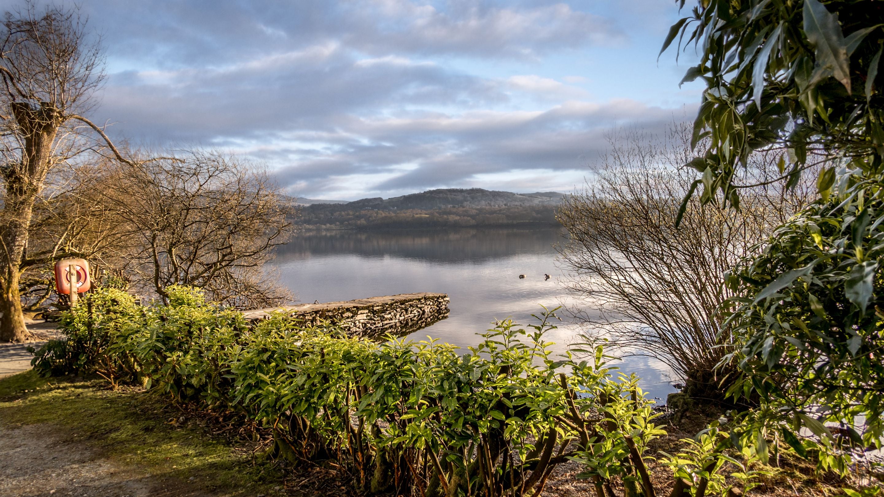 The jetty on Windermere at Low Strawberry Gardens and High Strawberry Gardens, Cumbria