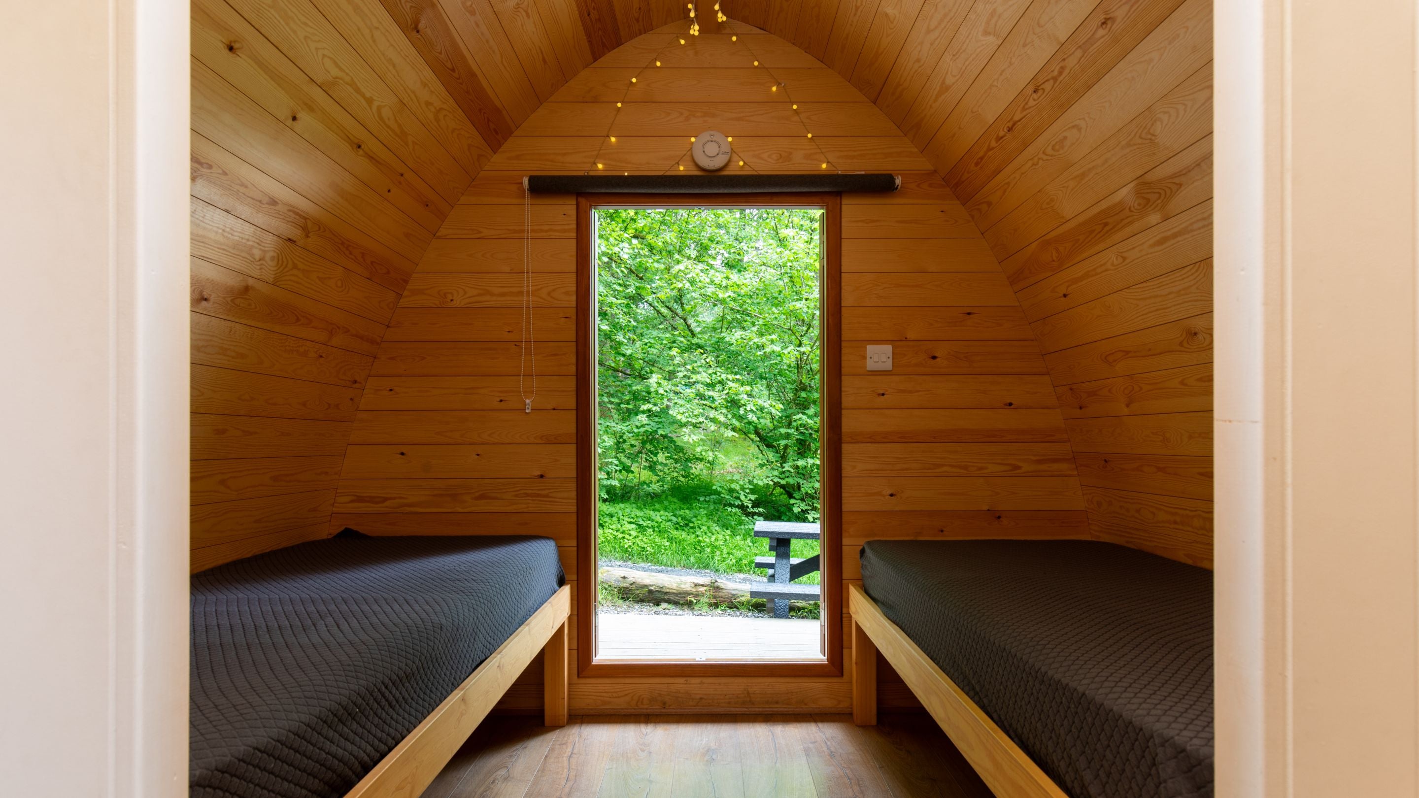 The interior of a plus pod at Low Wray Campsite, Cumbria