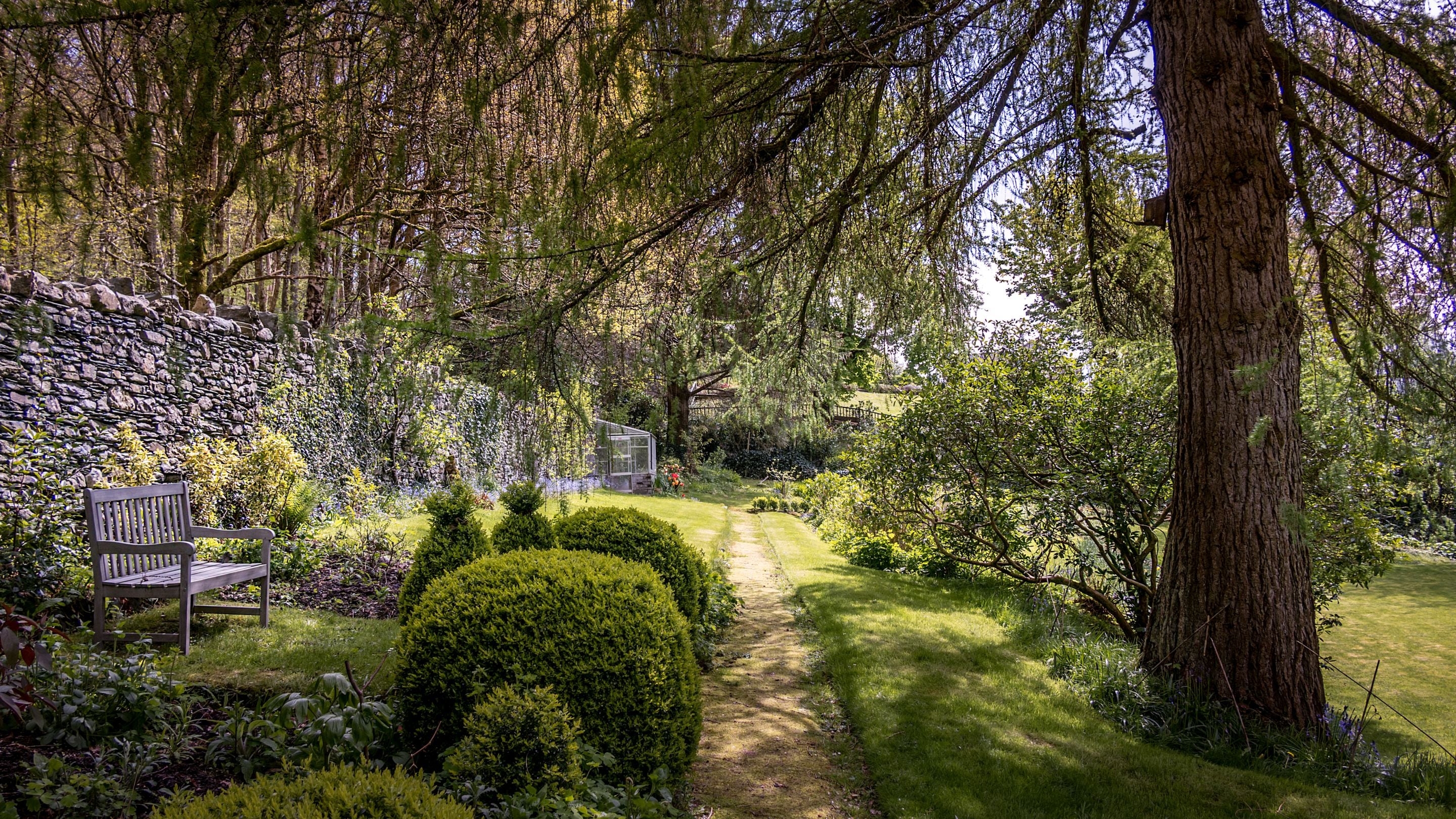 The top of the rear garden at Millbeck Towers, Cumbria