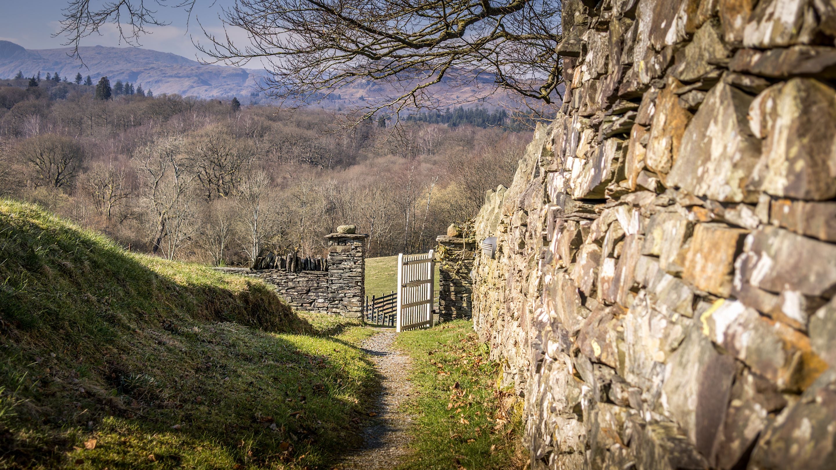 Part of the path, which is on an incline, to The Summer House, Cumbria