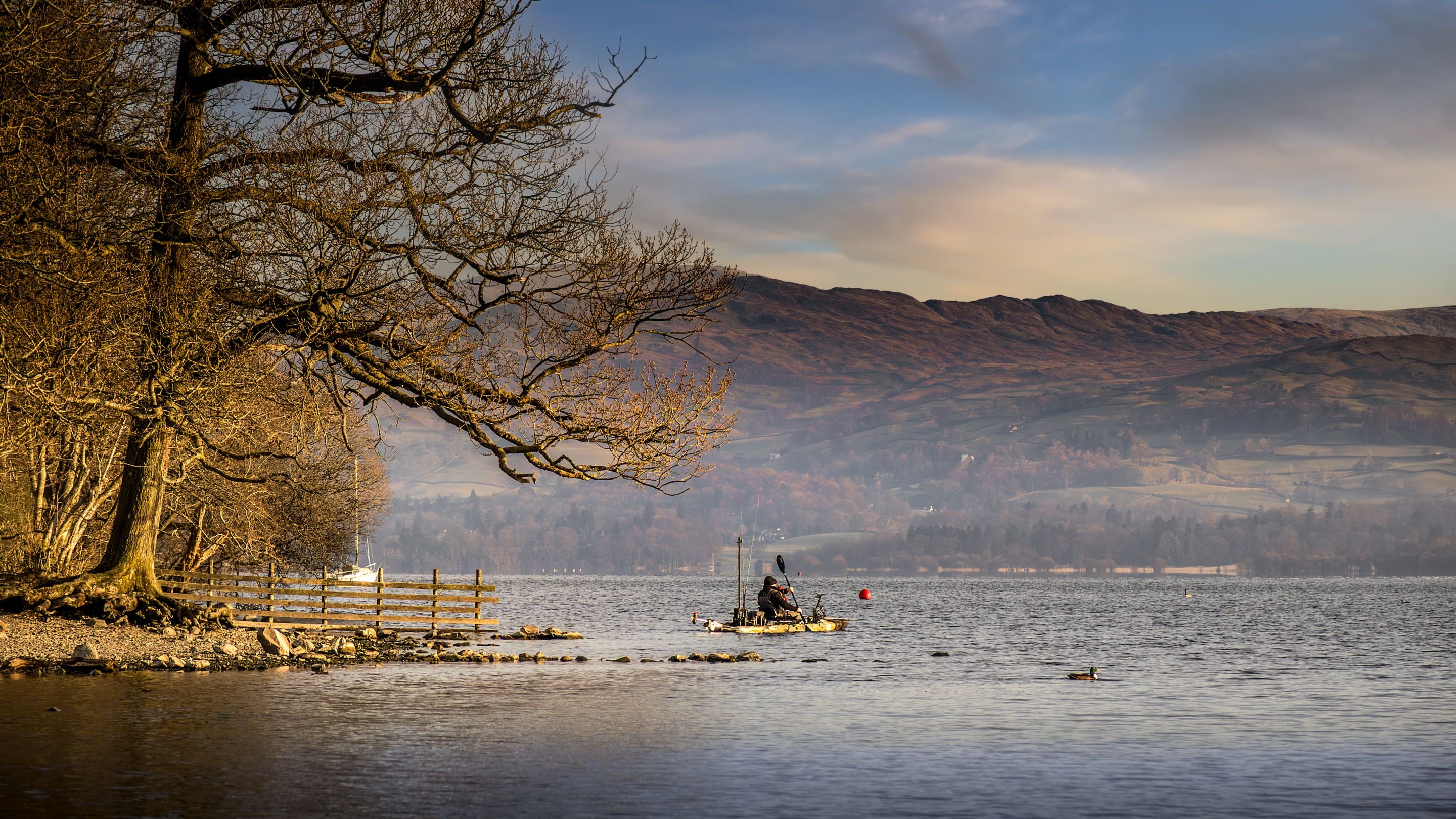 A kayaker on Lake Windermere, Cumbria