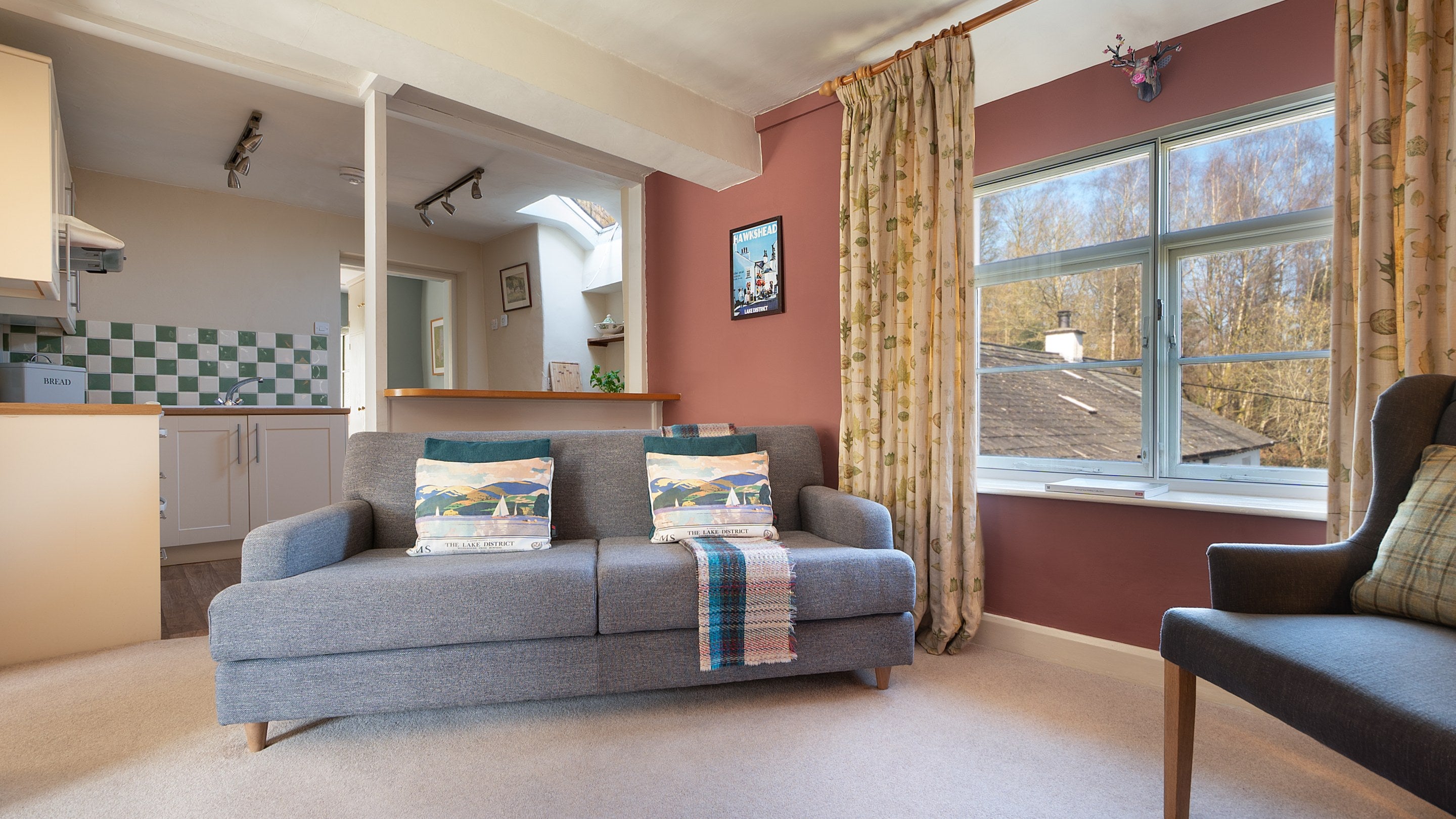 The open-plan kitchen and sitting room at Tanner Brow, Cumbria