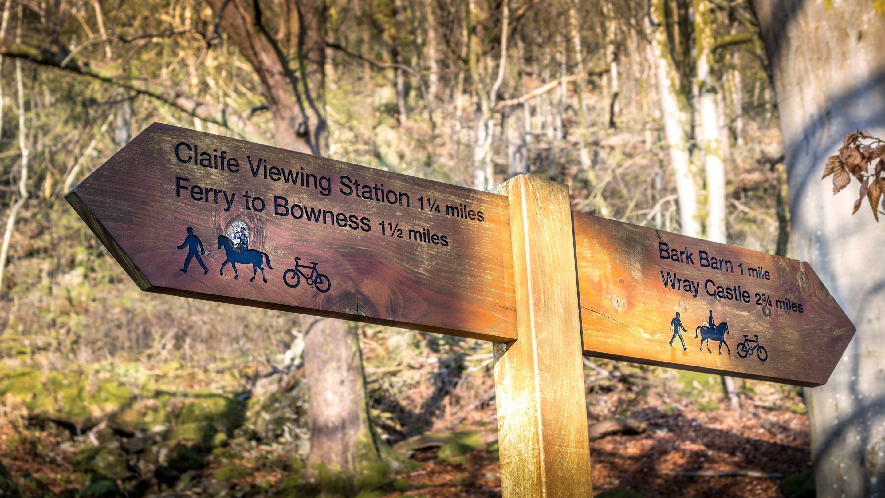 Trail signs near Tanner Brow and Restharrow holiday cottages, Cumbria